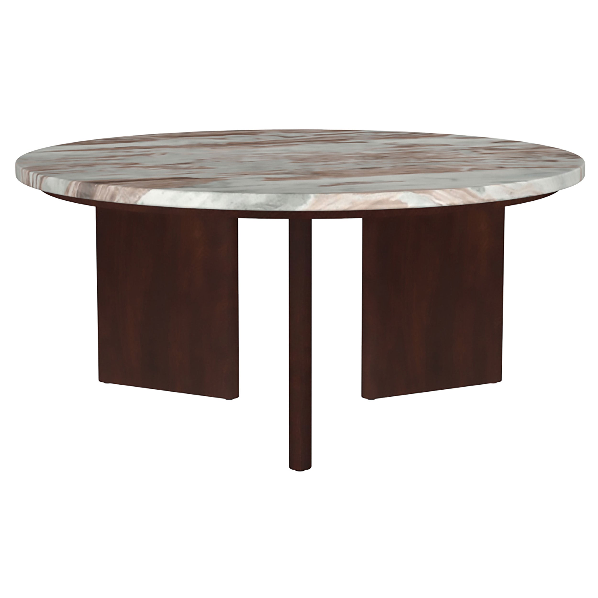 Jenna 3-piece Round Marble Top Coffee Table Set Brown — view 7
