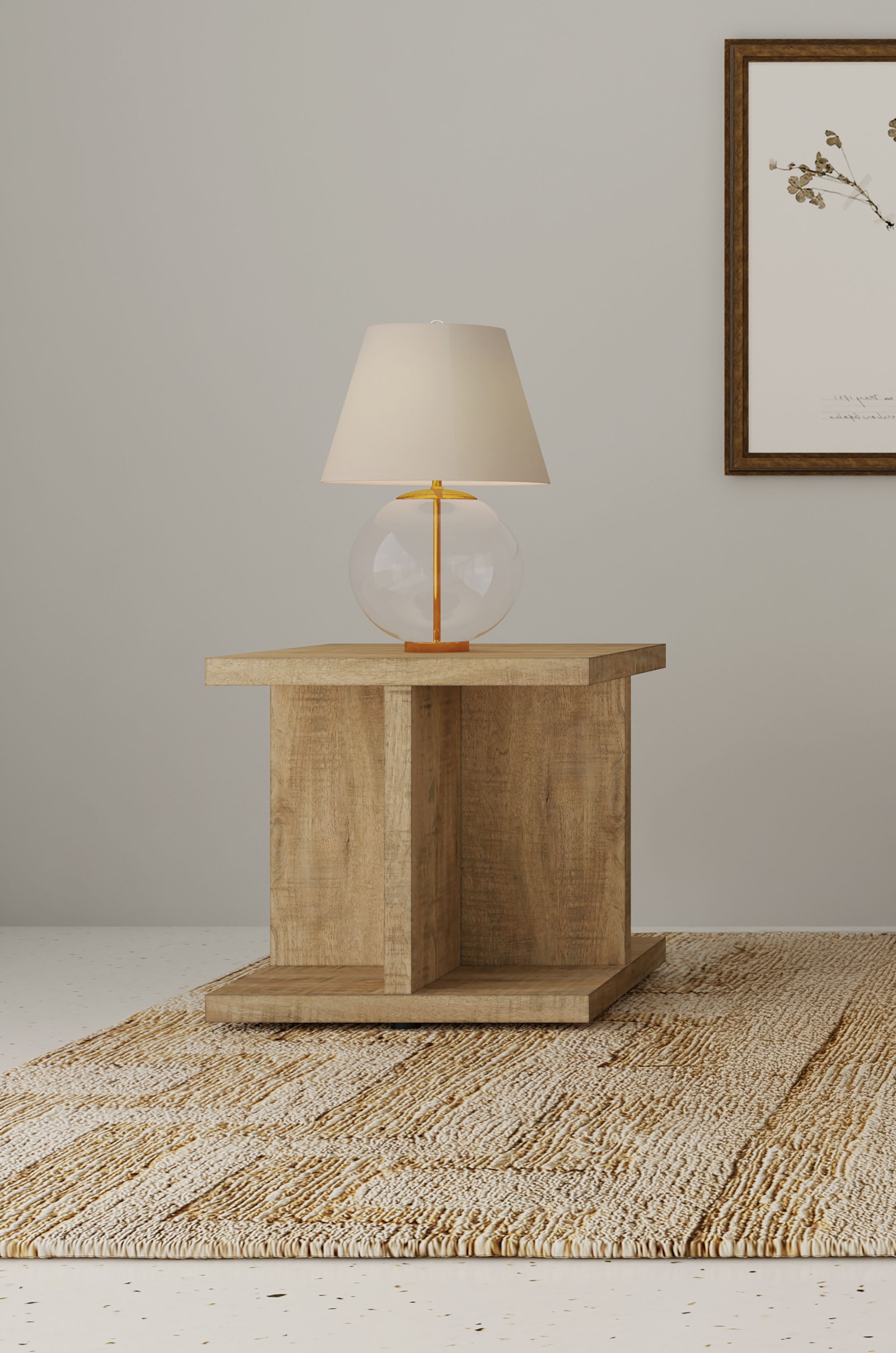 Cortona Square Engineered Wood End Side Table Mango — view 2