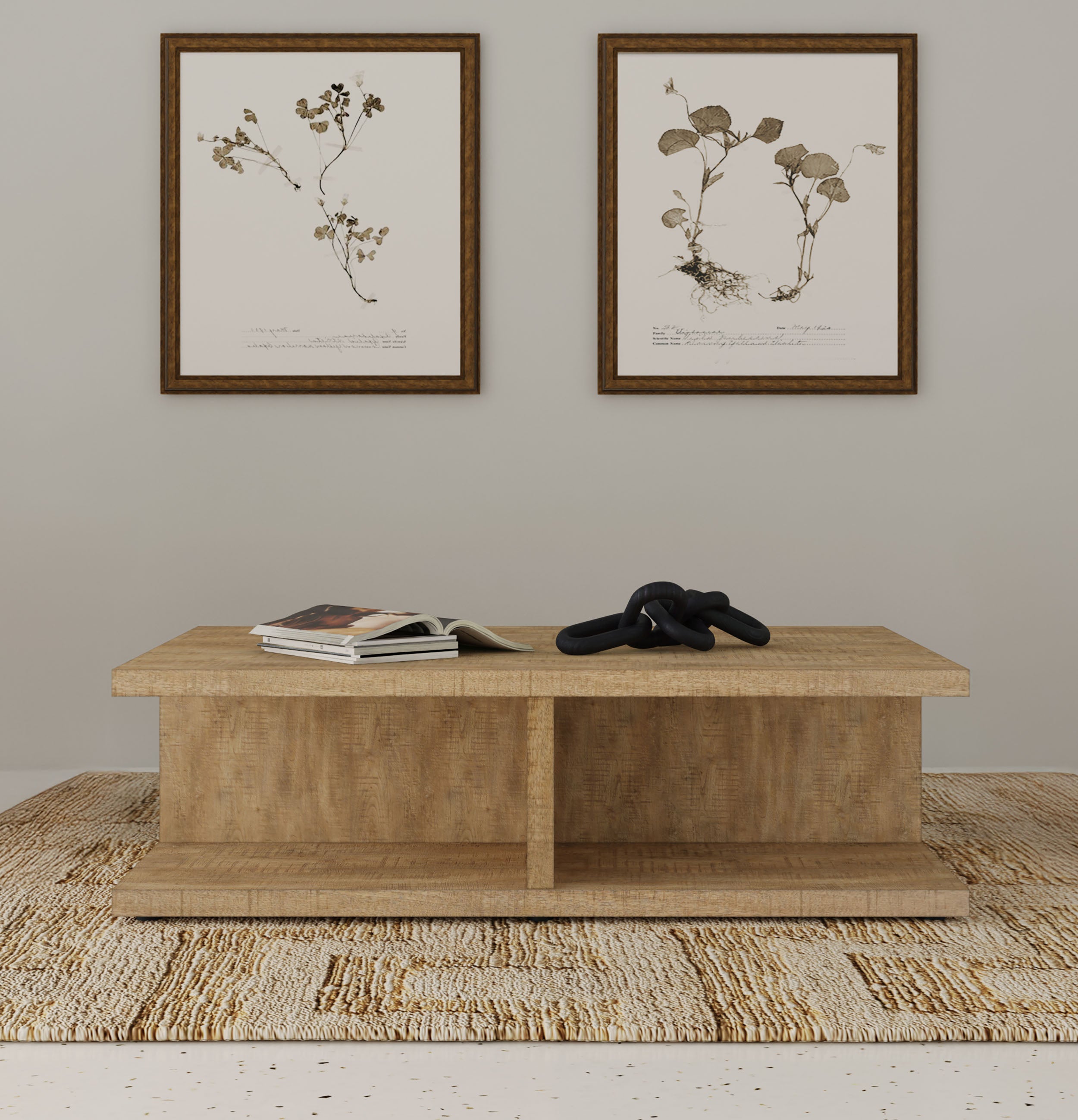 Cortona Square Engineered Wood Cocktail Coffee Table Mango — view 2