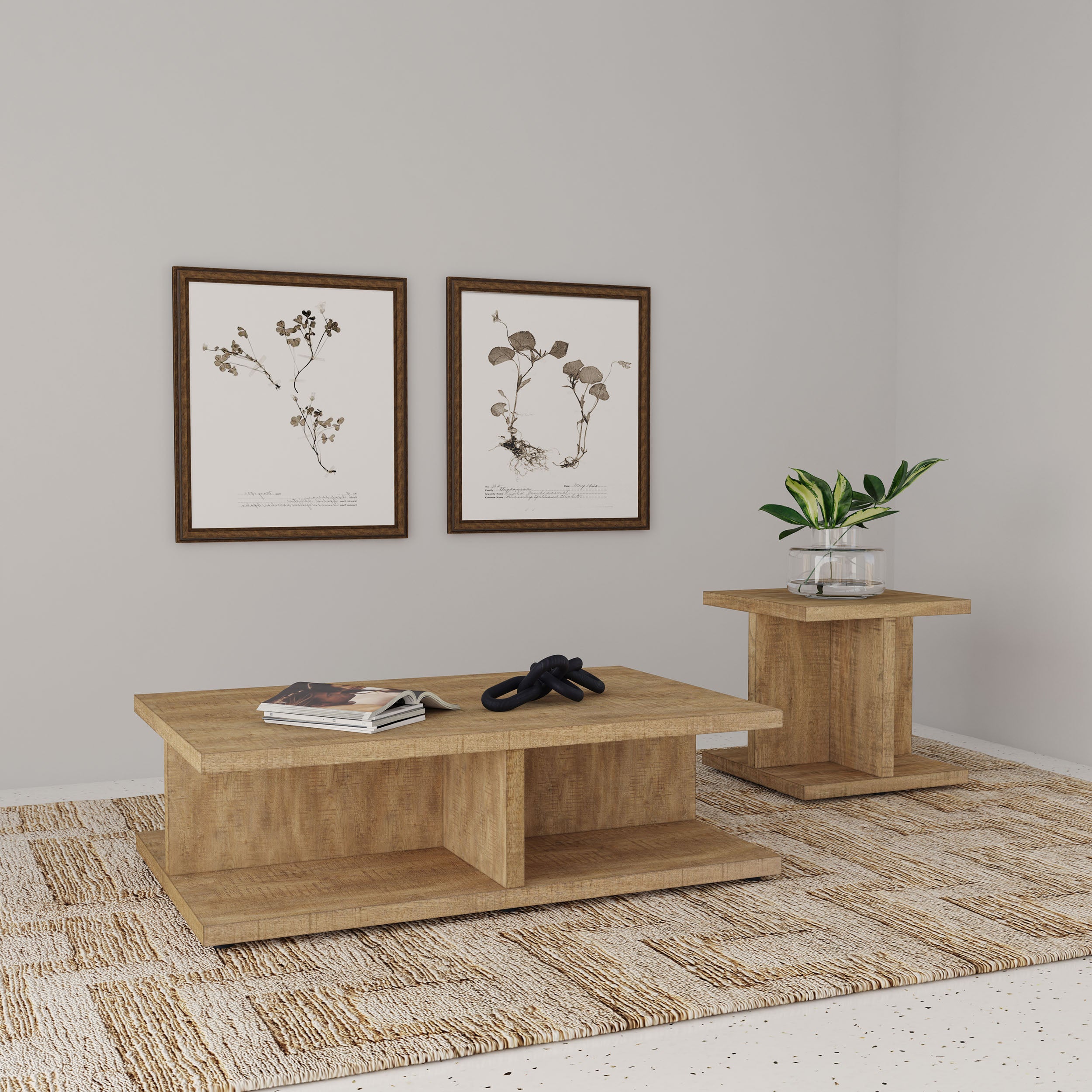 Cortona Square Engineered Wood Cocktail Coffee Table Mango — view 8