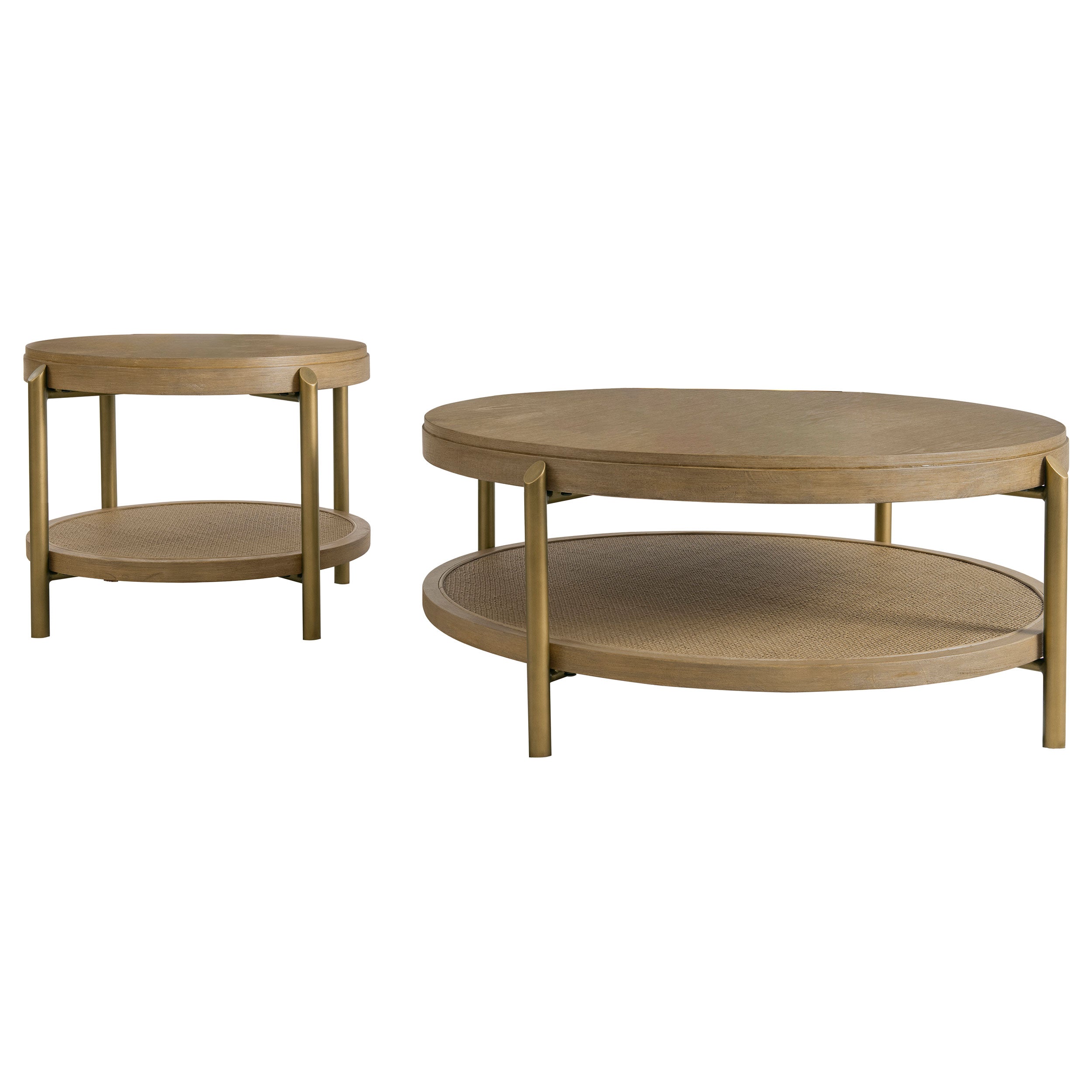 Arini 2-piece Round Coffee and End Table Set Sand Wash — view 2