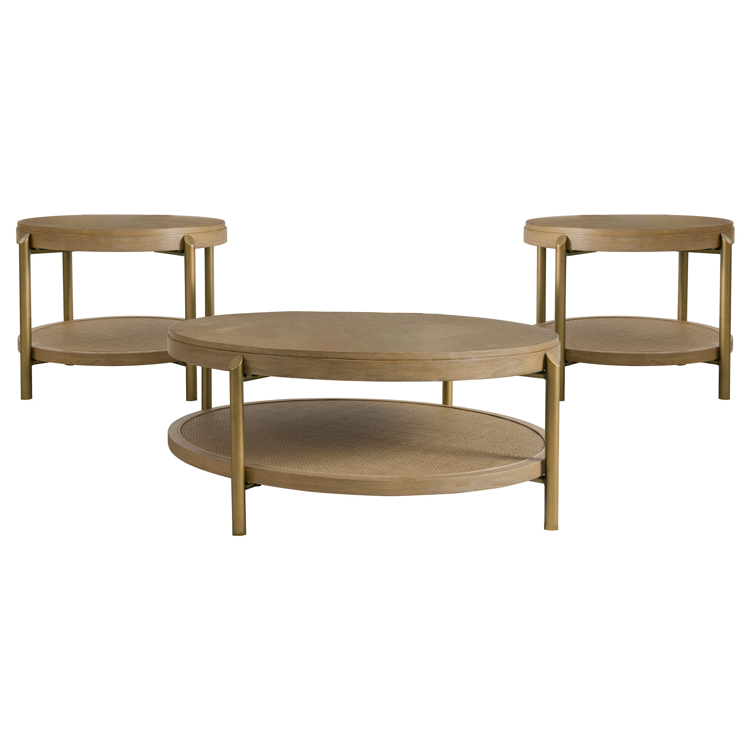Arini 3-piece Round Coffee and End Table Set Sand Wash — view 2