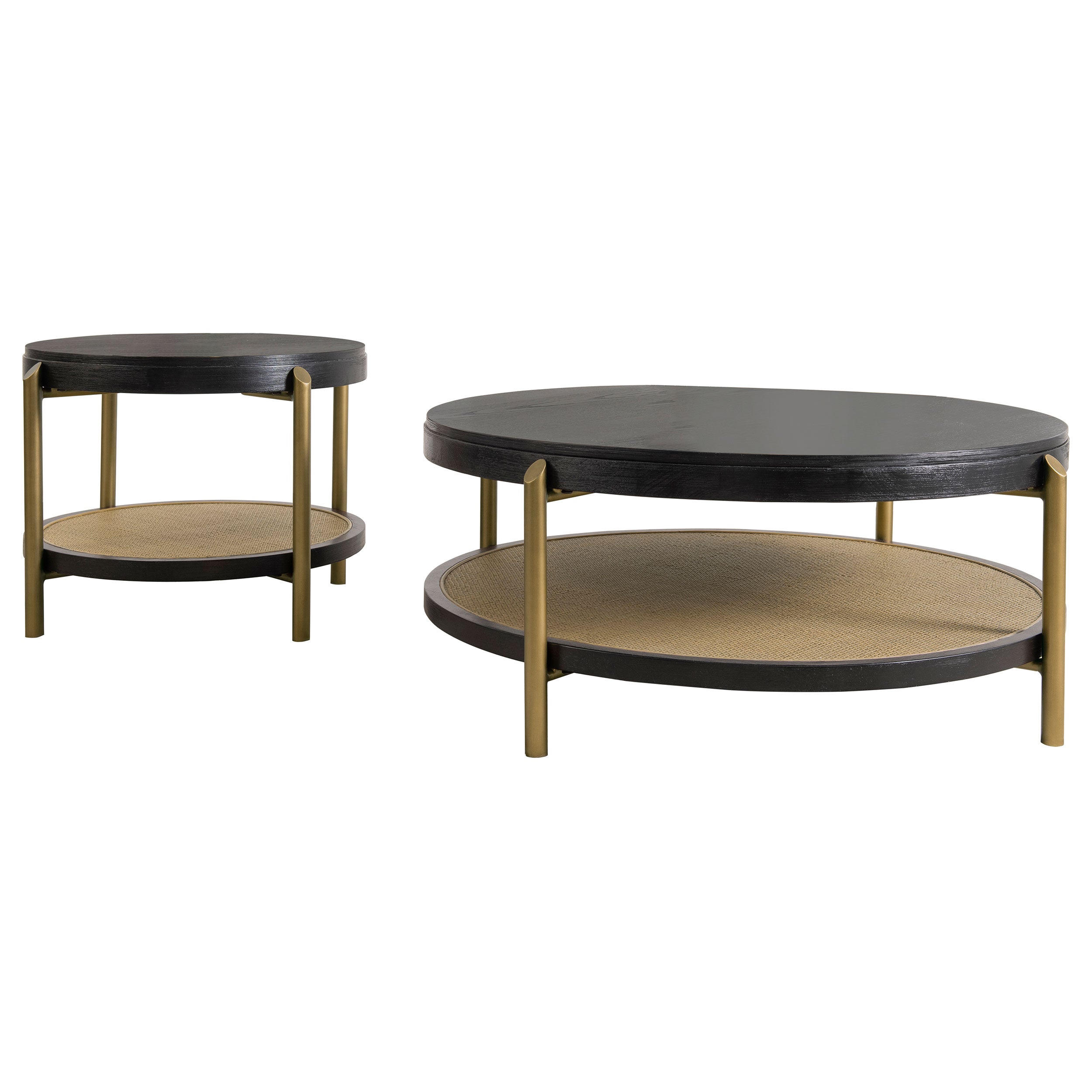 Arini 2-piece Round Coffee and End Table Set Black — view 2