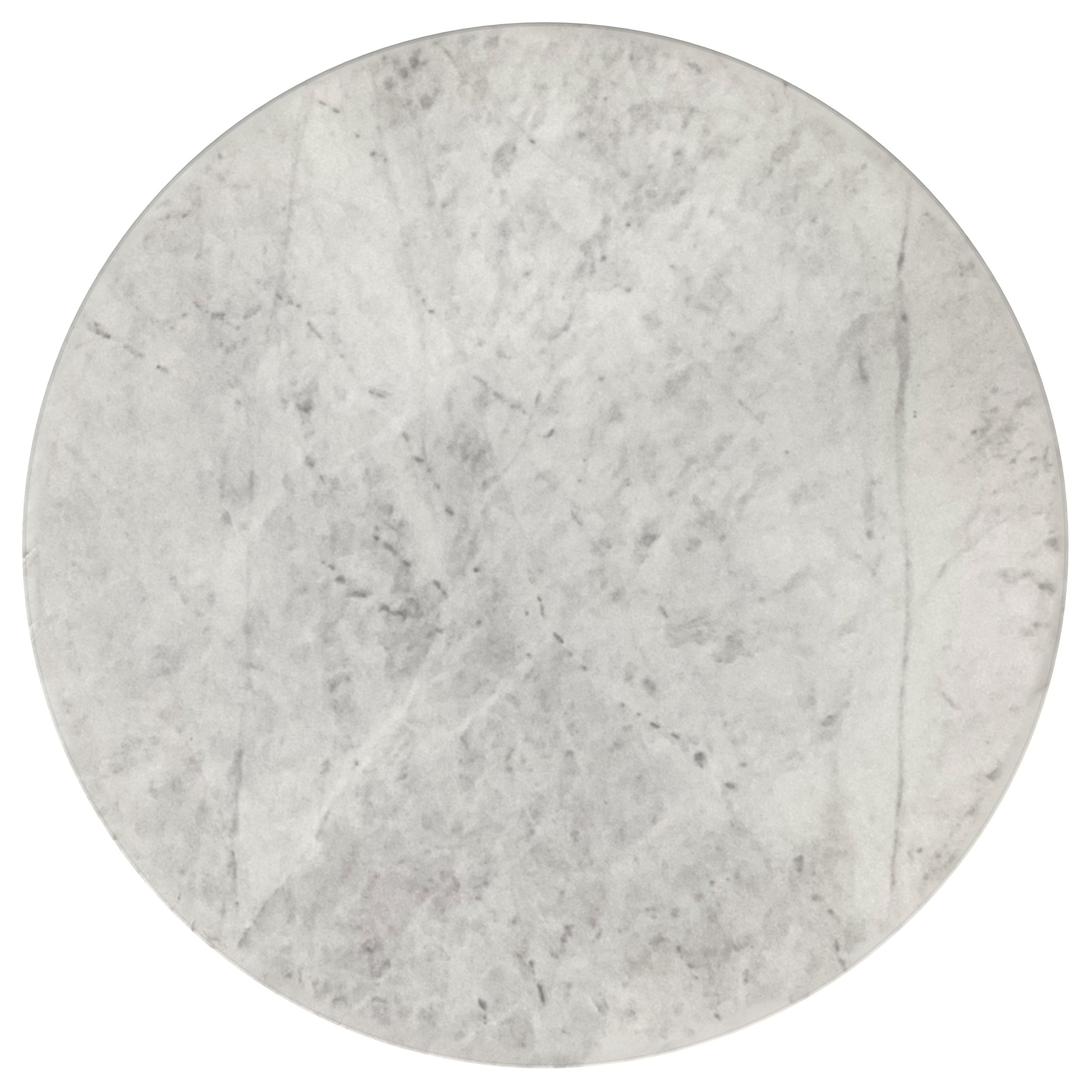 Haven Round Genuine White Marble Top Coffee Table Black — view 4