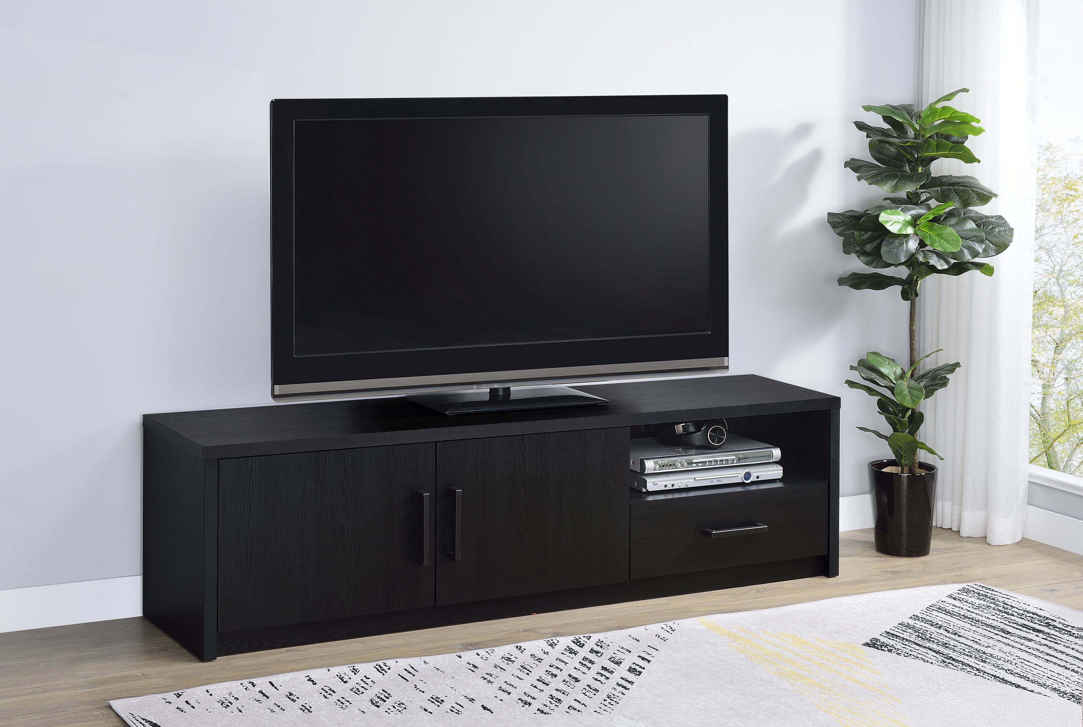 Murray 70-inch 2-door TV Stand Media Console Black — view 2