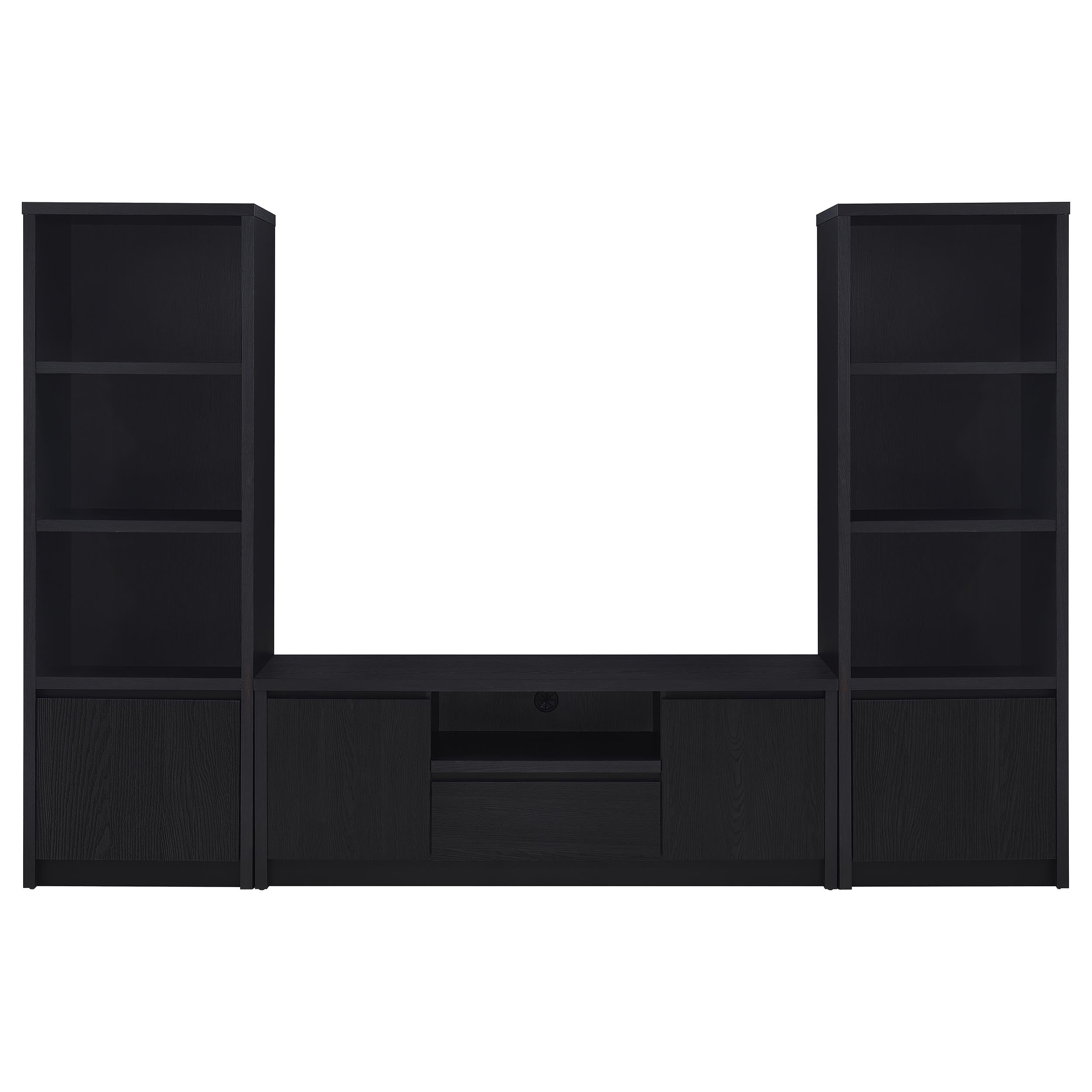 Winfield 3-piece Entertainment Center 60-inch TV Stand Black — view 2