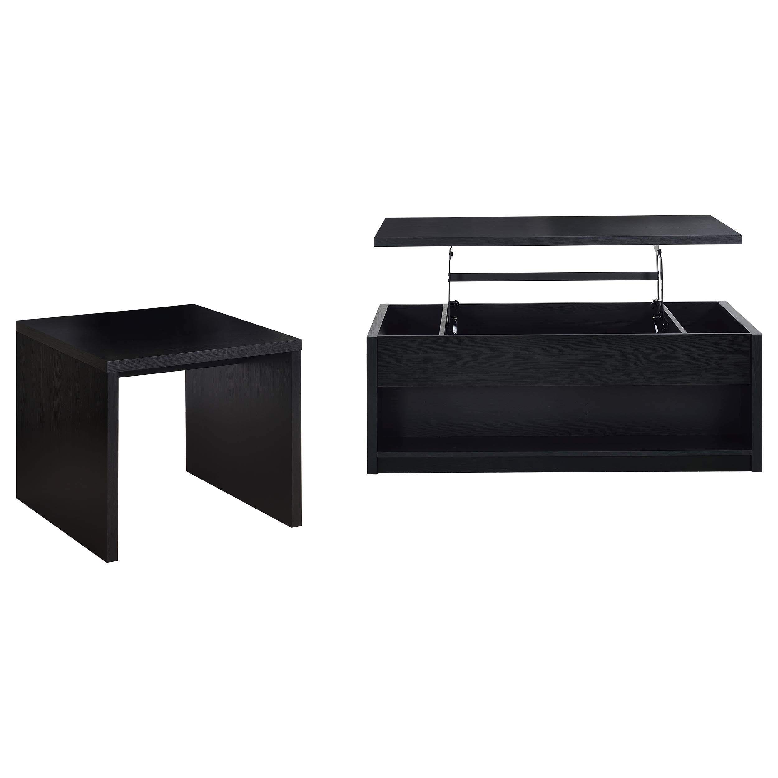 Knapp 2-piece Lift Top Coffee Table Set Black — view 2