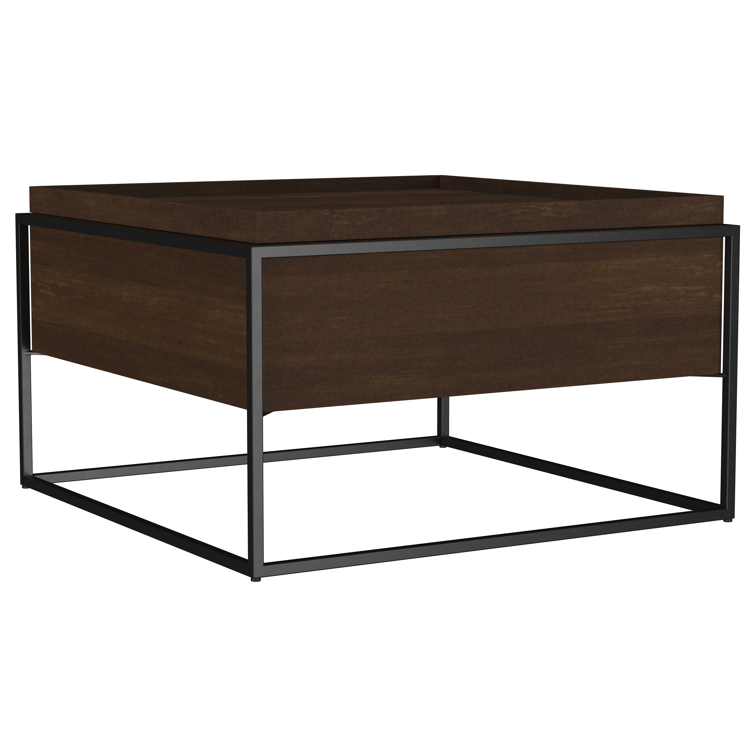 Fulton 30-inch Square Mango Wood Coffee Table Dark Brown — view 1