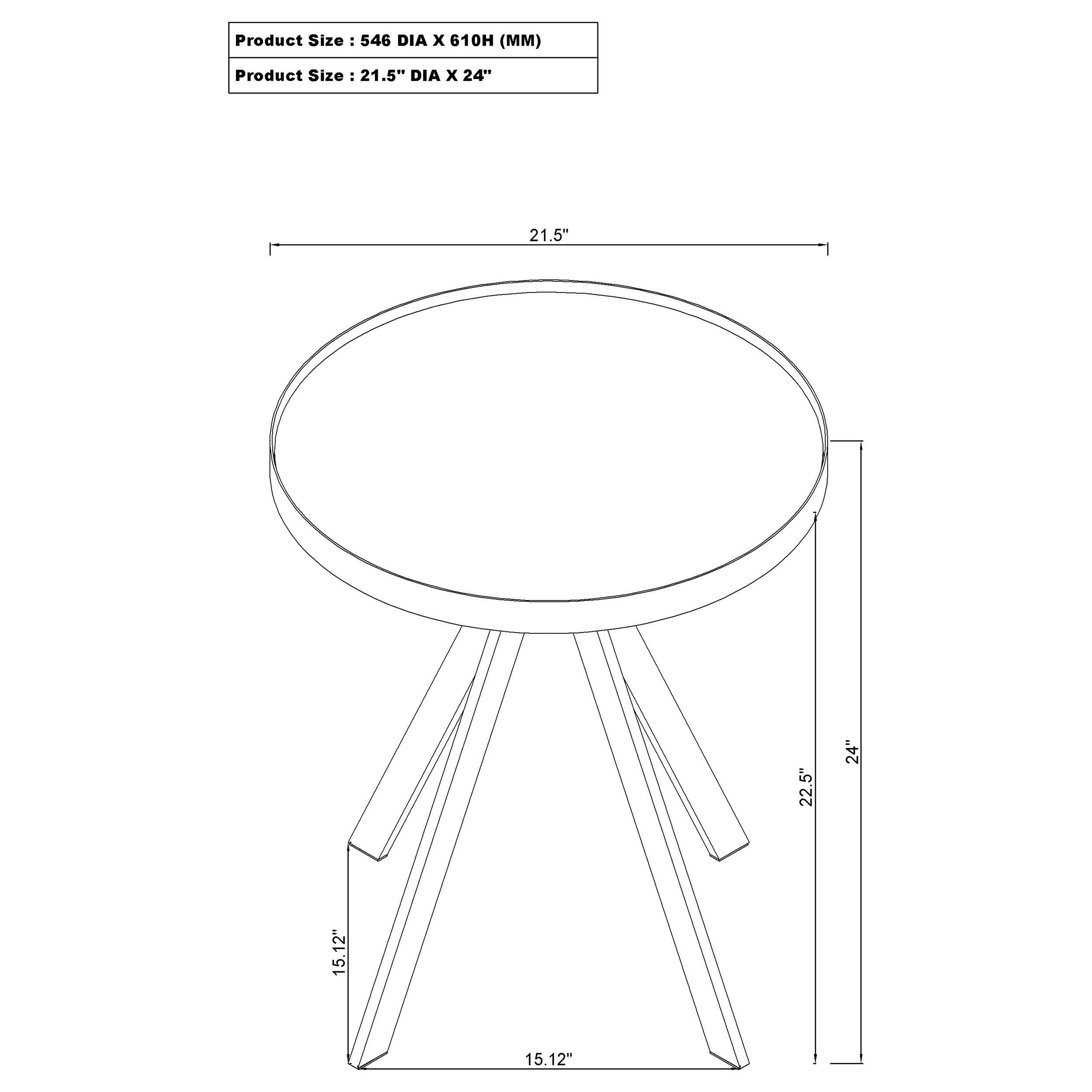 Briggs Round Marble Printed Glass Top End Side Table White — view 9
