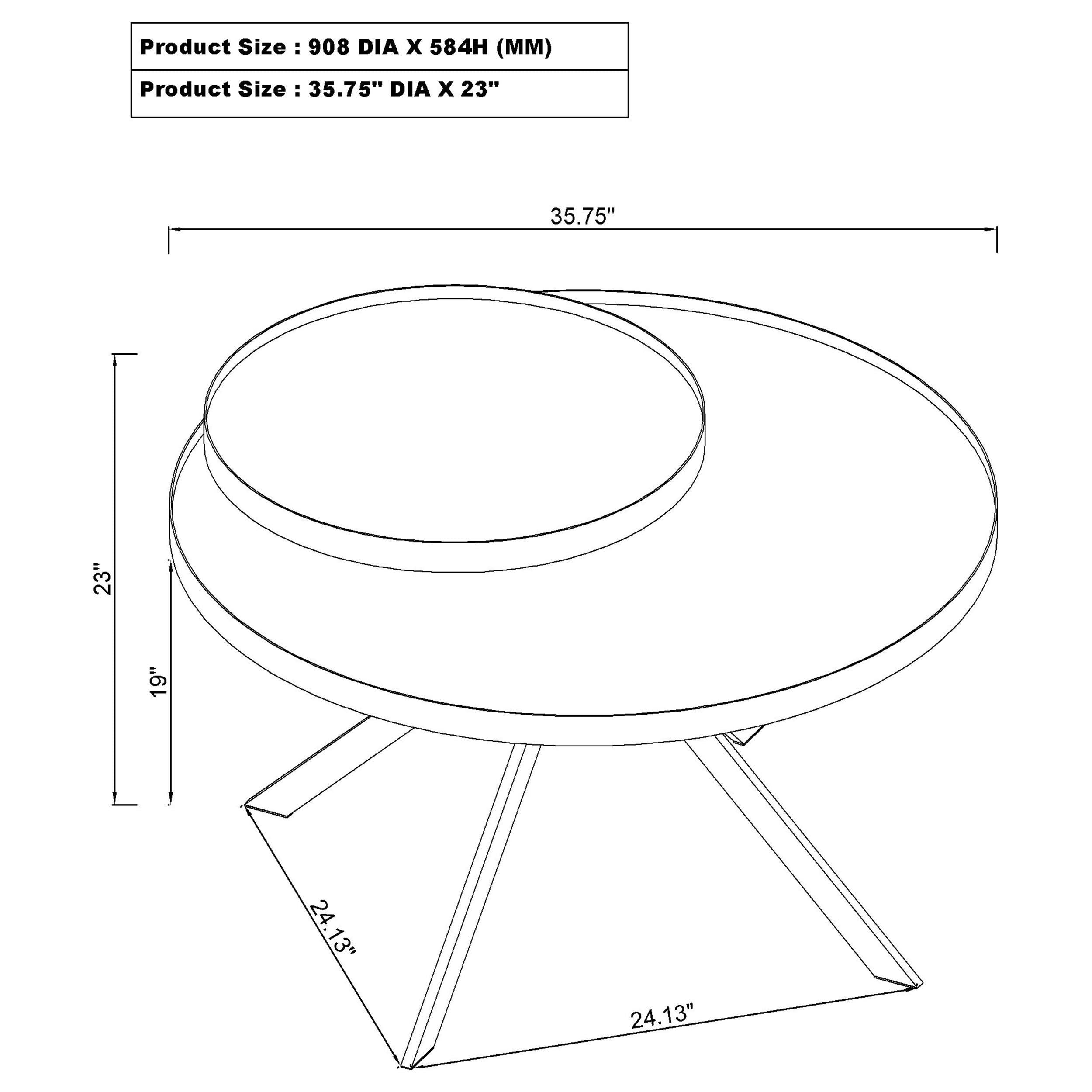 Briggs Round Marble Printed Glass Top Coffee Table White — view 12