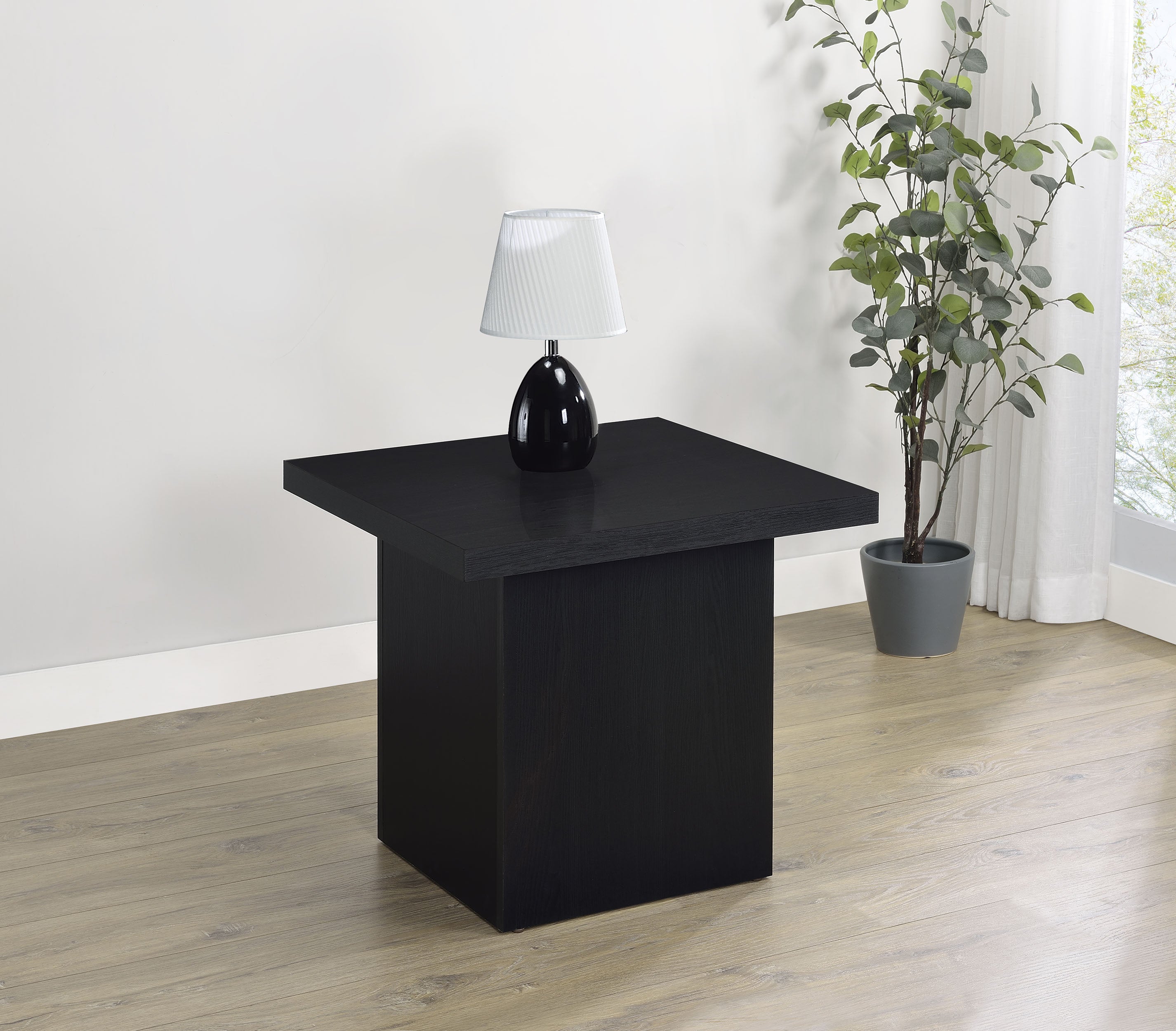 Max Square Engineered Laminate End Side Table Black — view 2