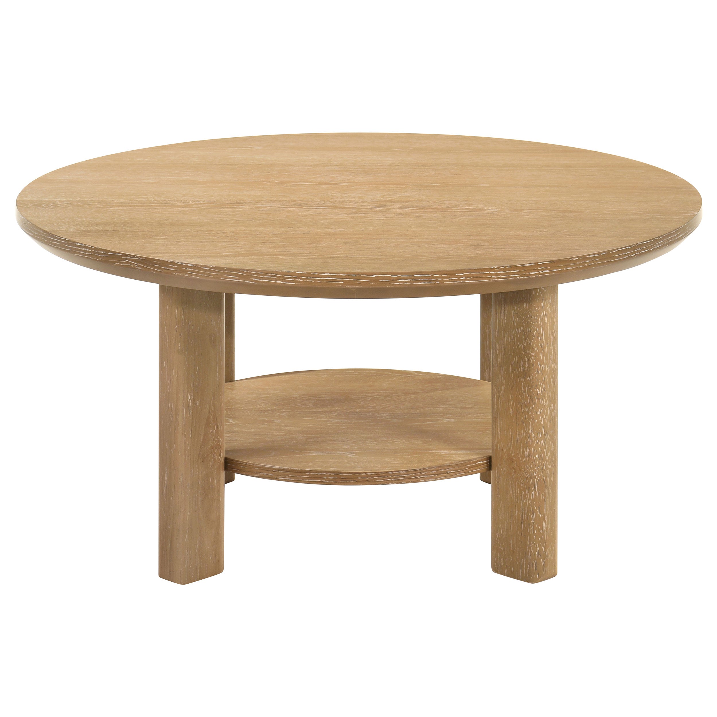 Ottowa 2-piece Round Wood Coffee Table Set Light Oak — view 7