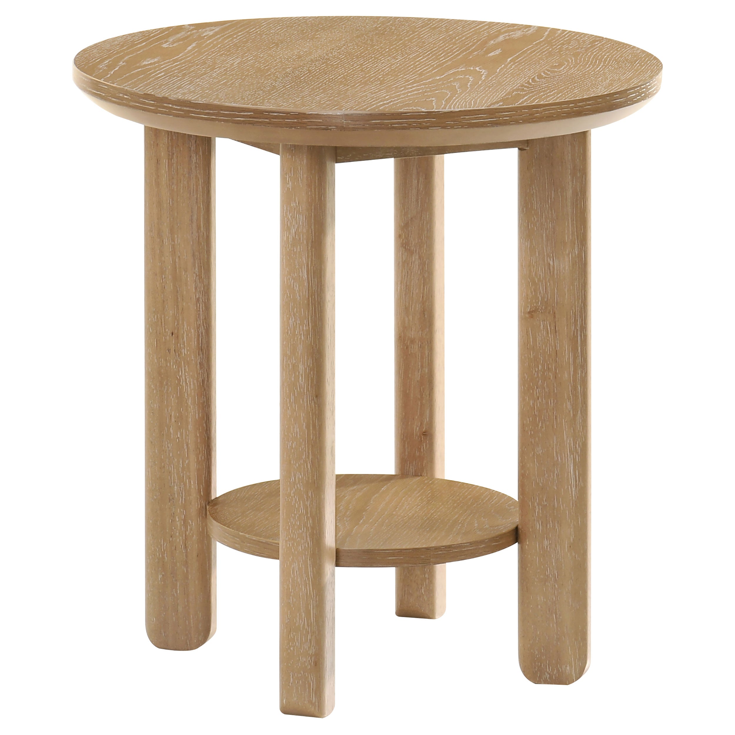 Ottowa 3-piece Round Wood Coffee Table Set Light Oak — view 3