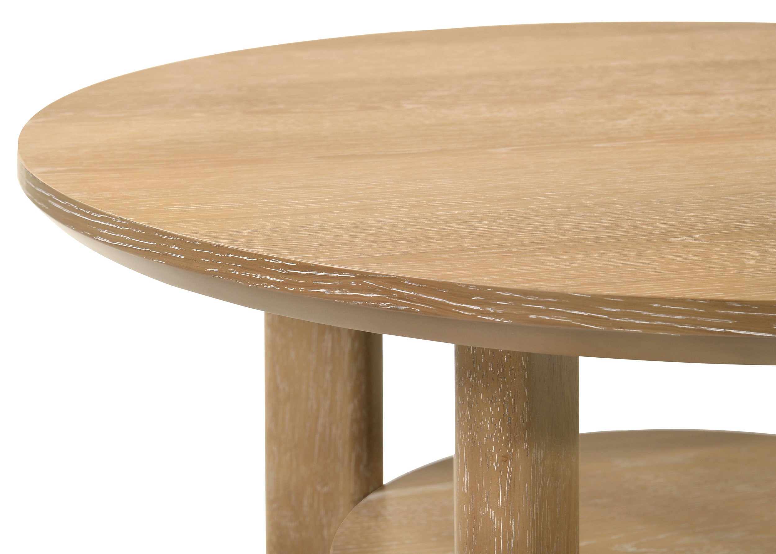 Ottowa 3-piece Round Wood Coffee Table Set Light Oak — view 9