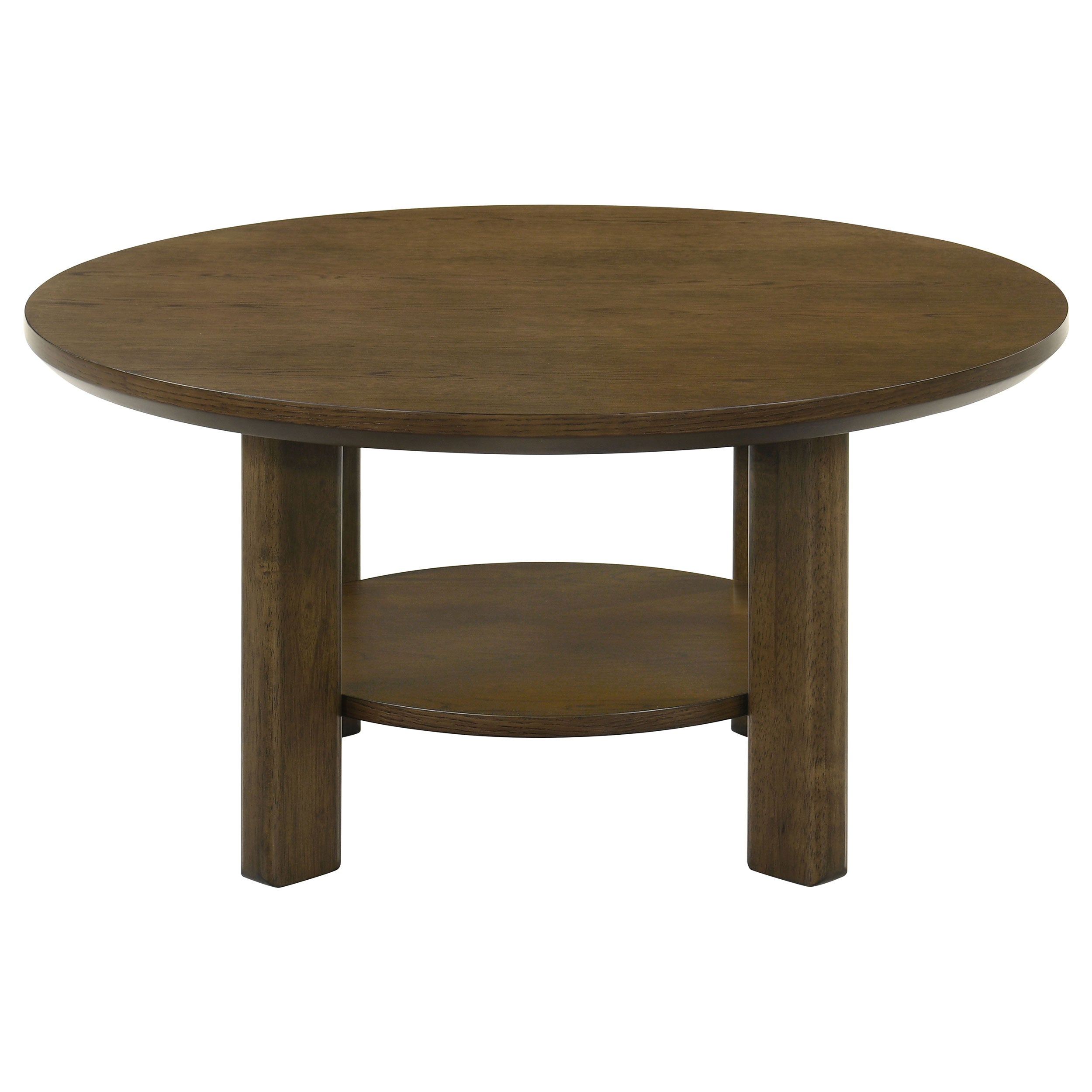 Ottowa 35-inch Round Wood Cocktail Coffee Table Brown — view 3