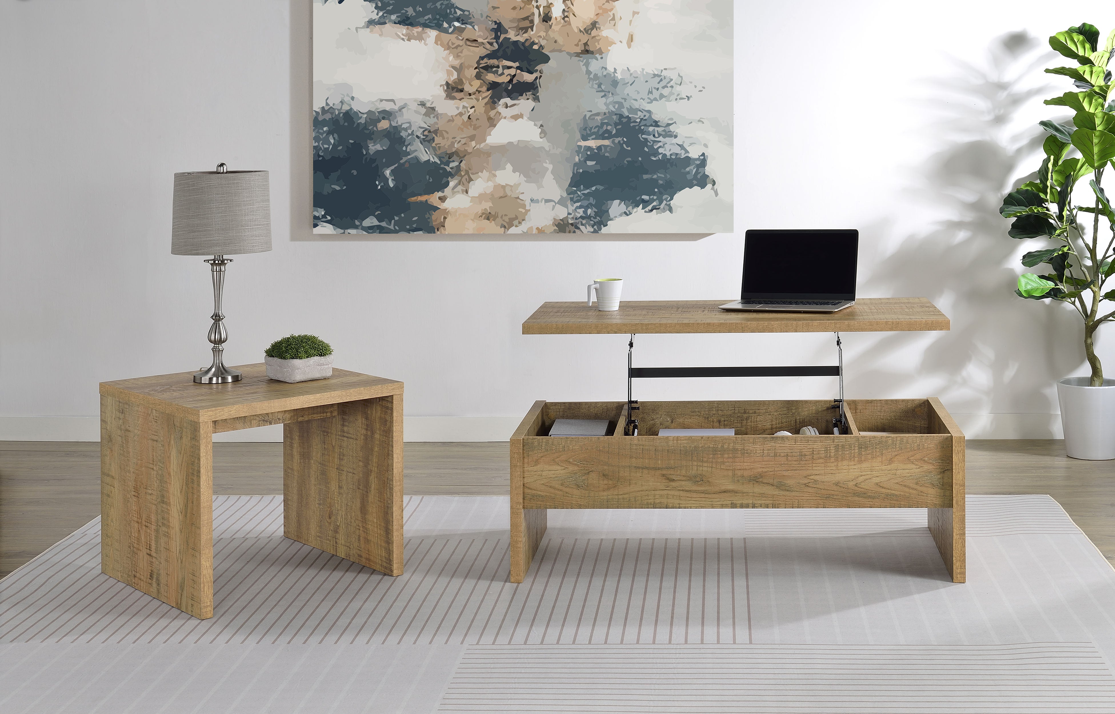 Canoga 2-piece Lift Top Cocktail Coffee Table Set Mango — view 1