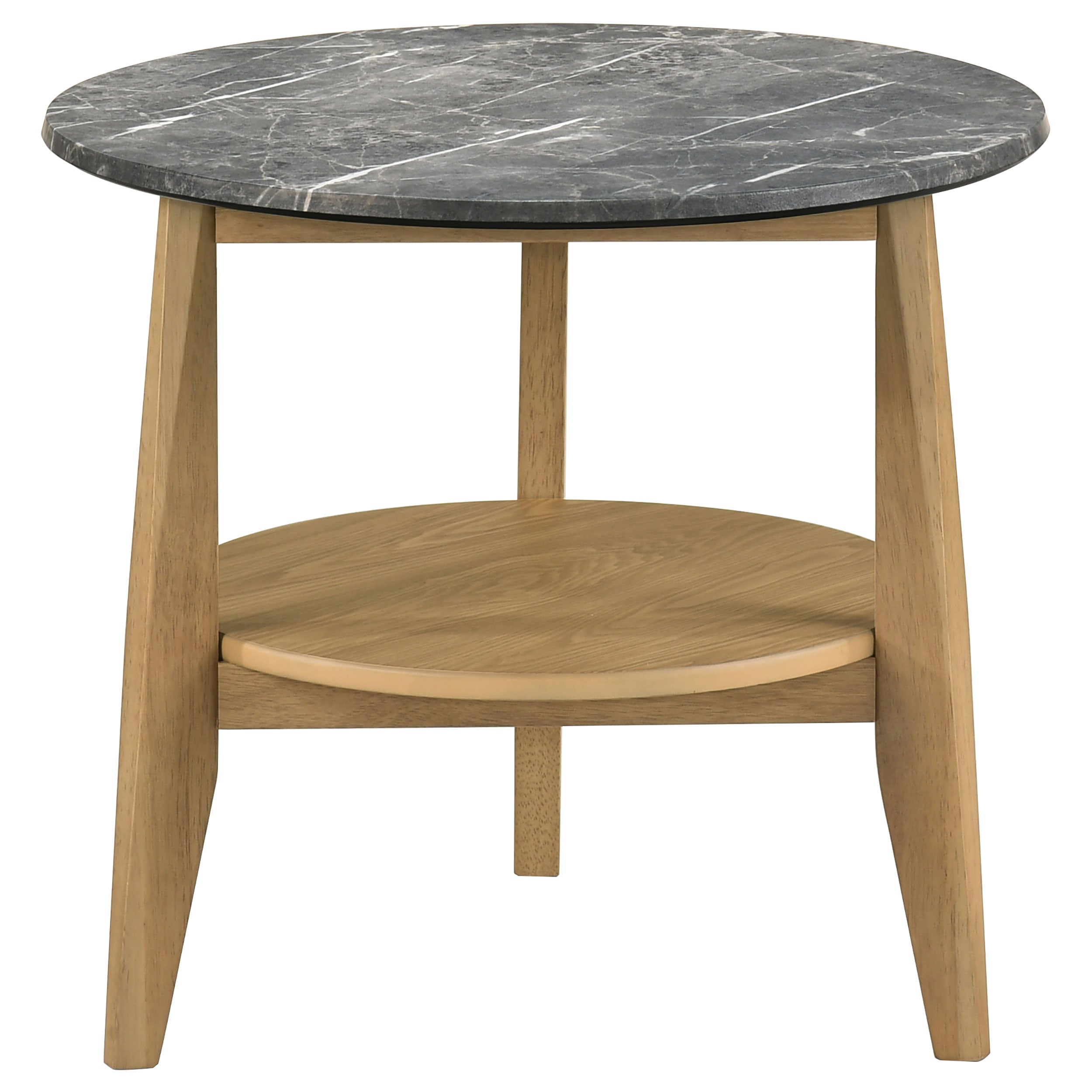 Bradley 2-Piece Round SmartTop Coffee Table Set Grey and Natural — view 5