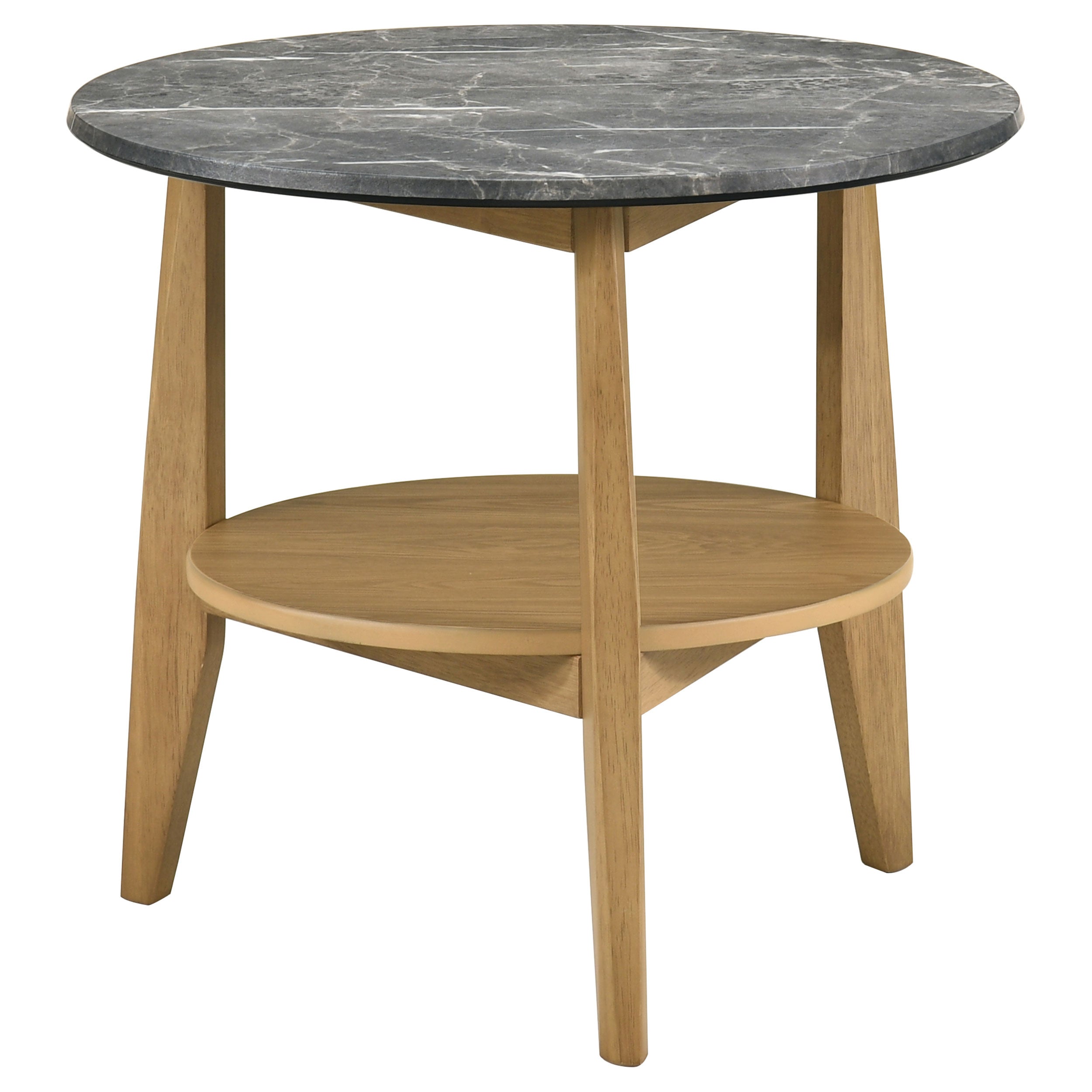 Bradley 3-Piece Round SmartTop Coffee Table Set Grey and Natural — view 3
