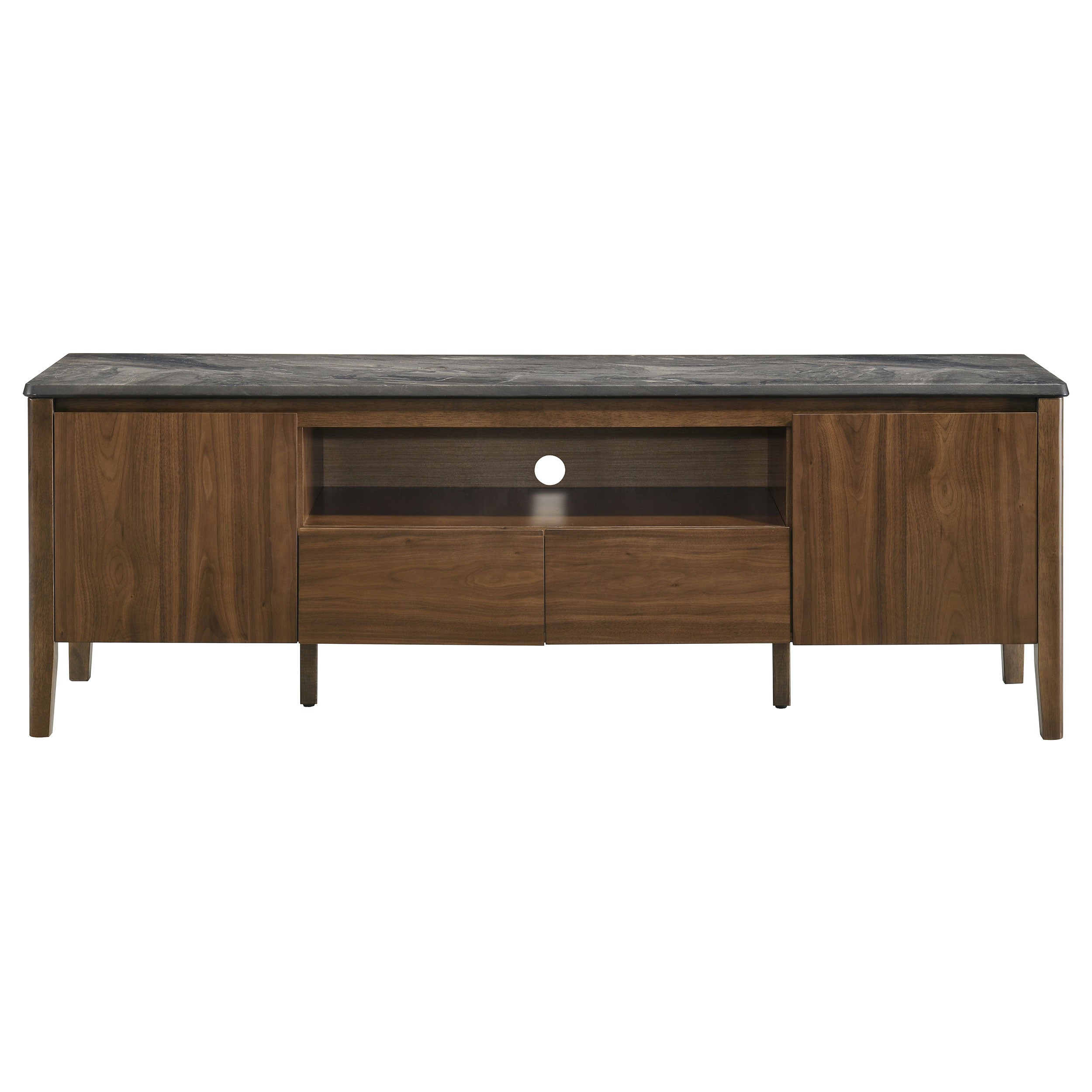 Bradley 63-inch 2-Door SmartTop TV Stand Smokey Grey and Brown — view 3