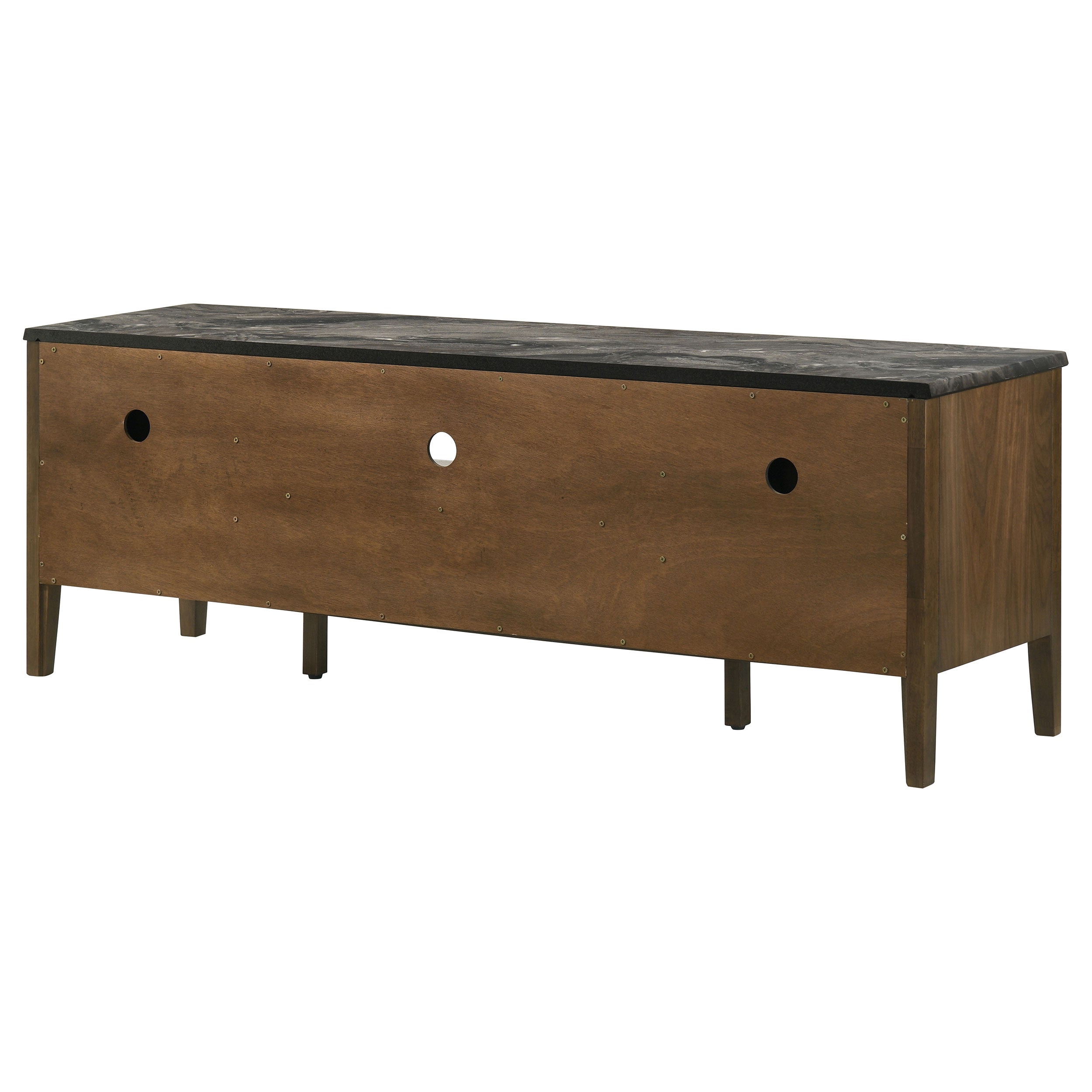 Bradley 63-inch 2-Door SmartTop TV Stand Smokey Grey and Brown — view 9