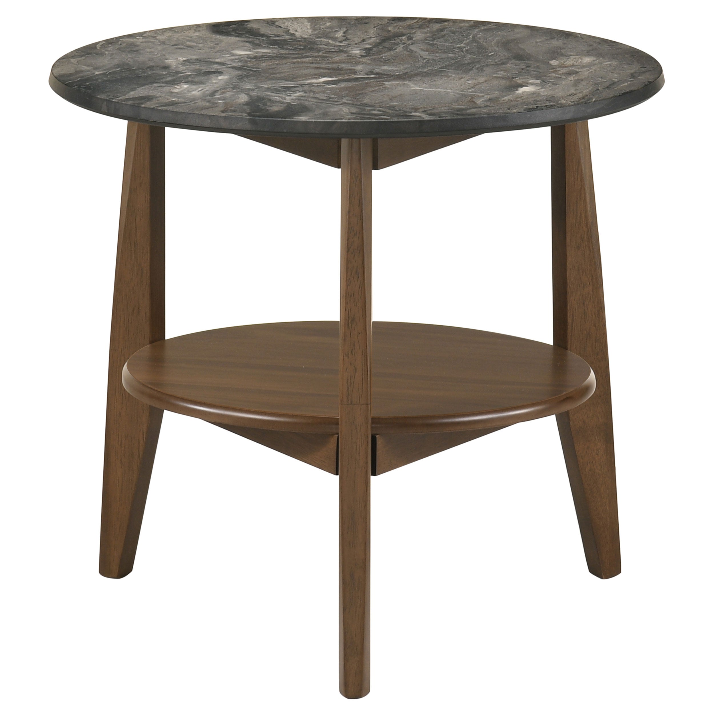Bradley Round SmartTop End Side Table Smokey Grey and Dark Brown — view 3