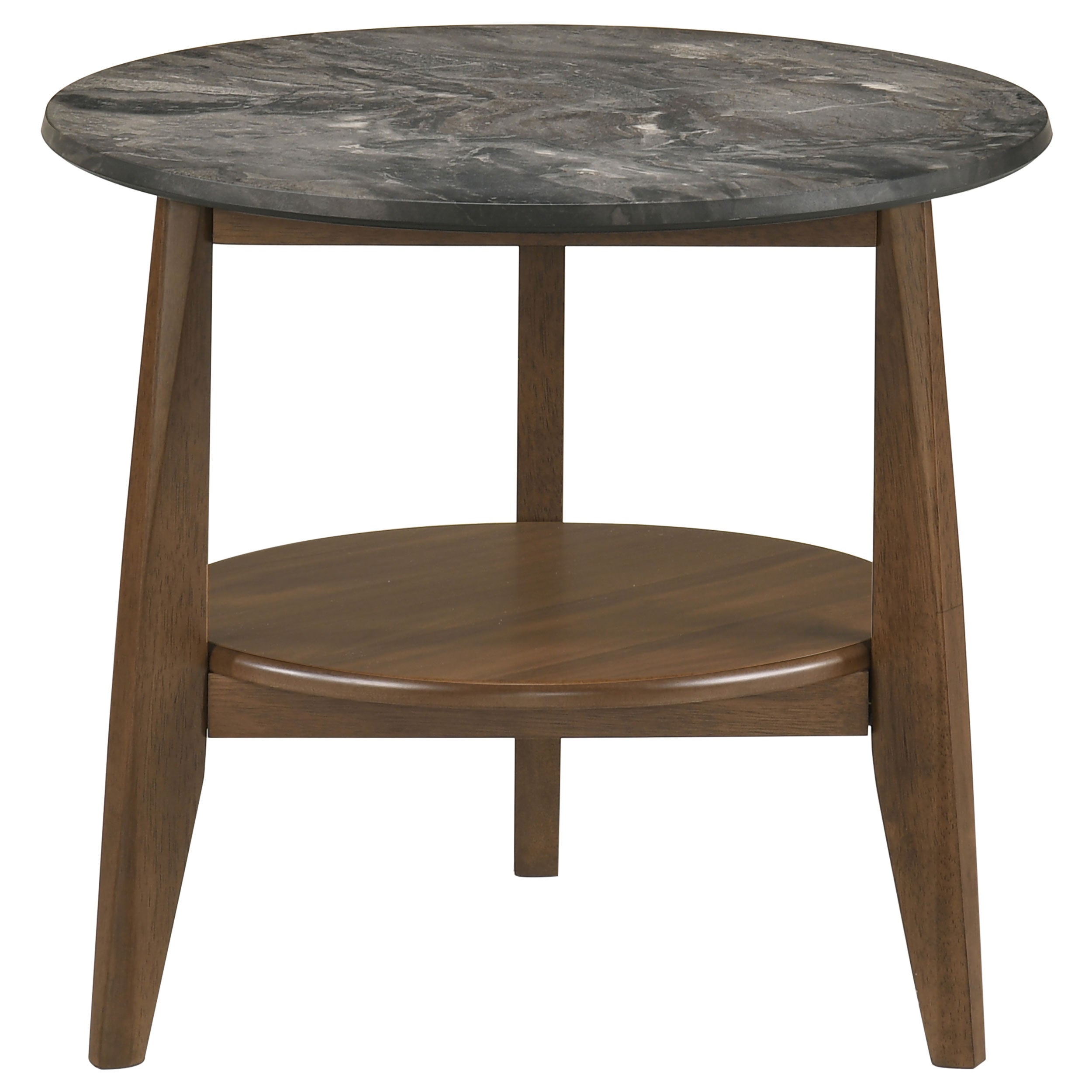 Bradley 2-Piece Round SmartTop Coffee Table Set Smokey Grey and Brown — view 5