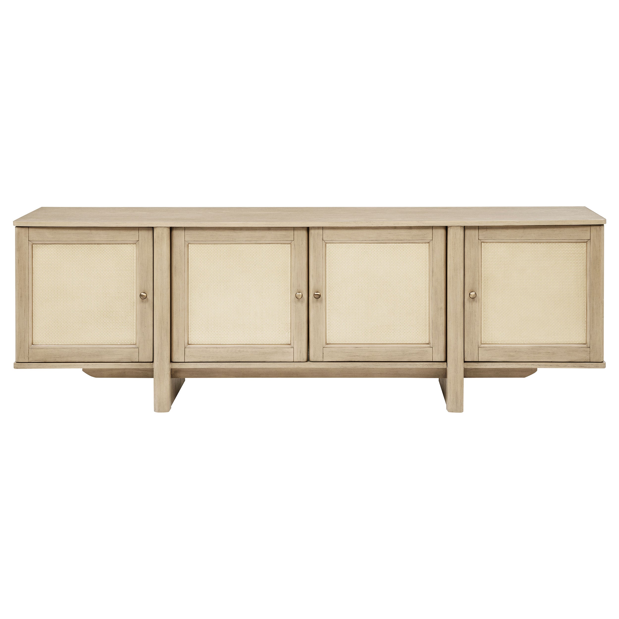 Kailani 79-inch 4-door Cane TV Stand Media Console Beige Oak — view 3