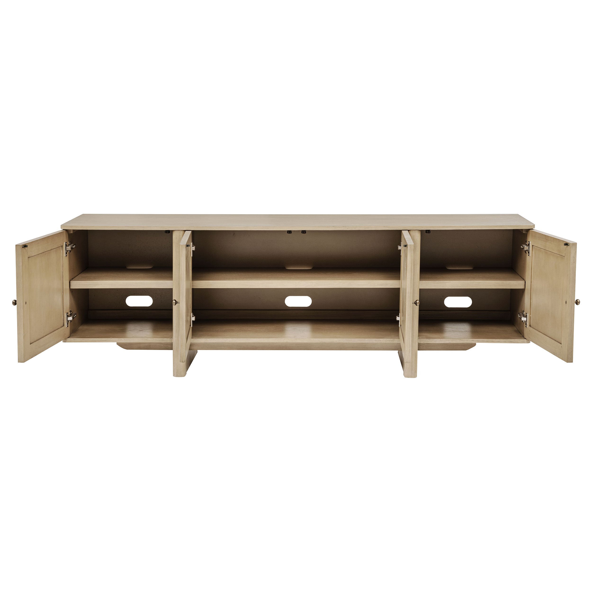 Kailani 79-inch 4-door Cane TV Stand Media Console Beige Oak — view 4