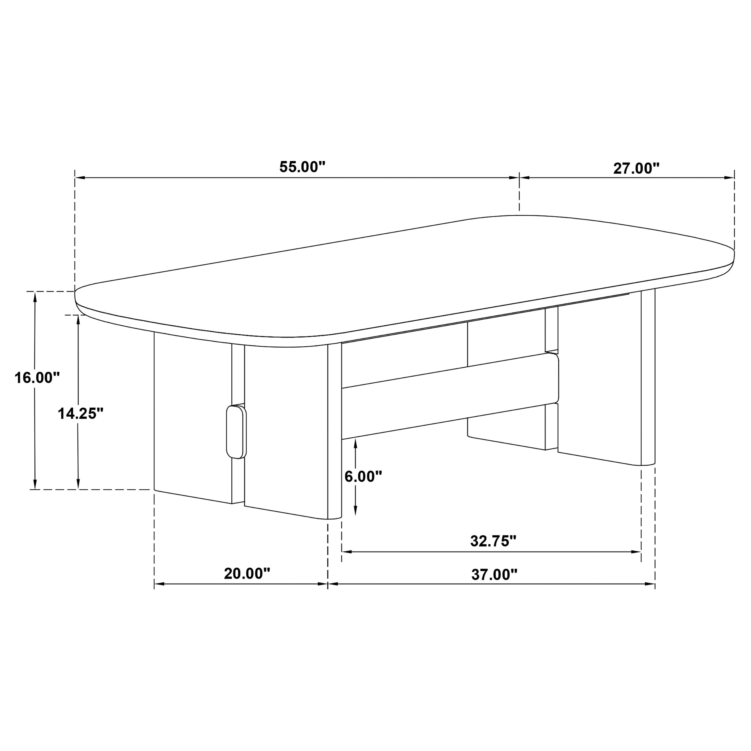 Kailani Coastal Rectangular Cocktail Coffee Table Beige Oak — view 8