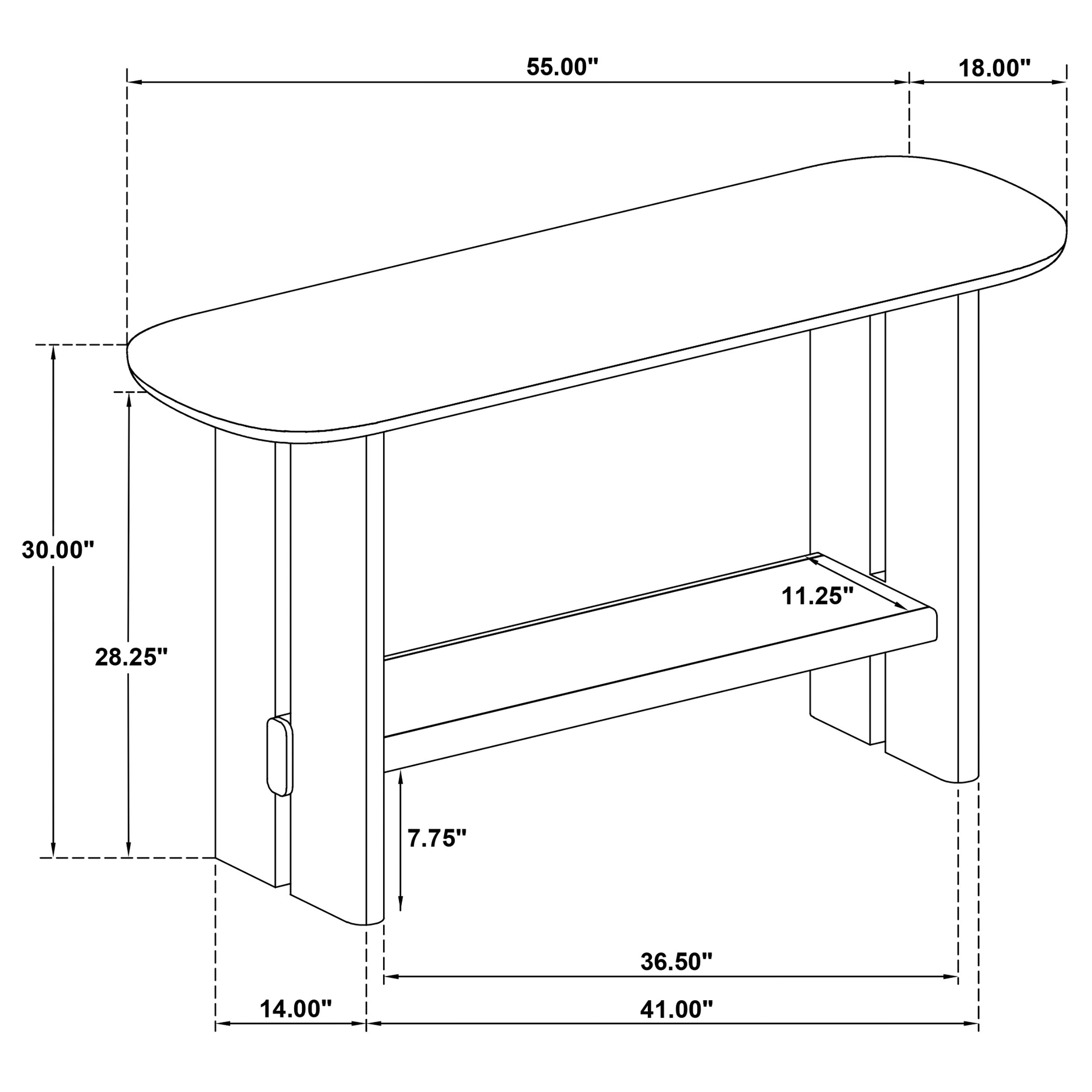 Kailani Coastal Sofa Console Table with Shelf Beige Oak — view 8