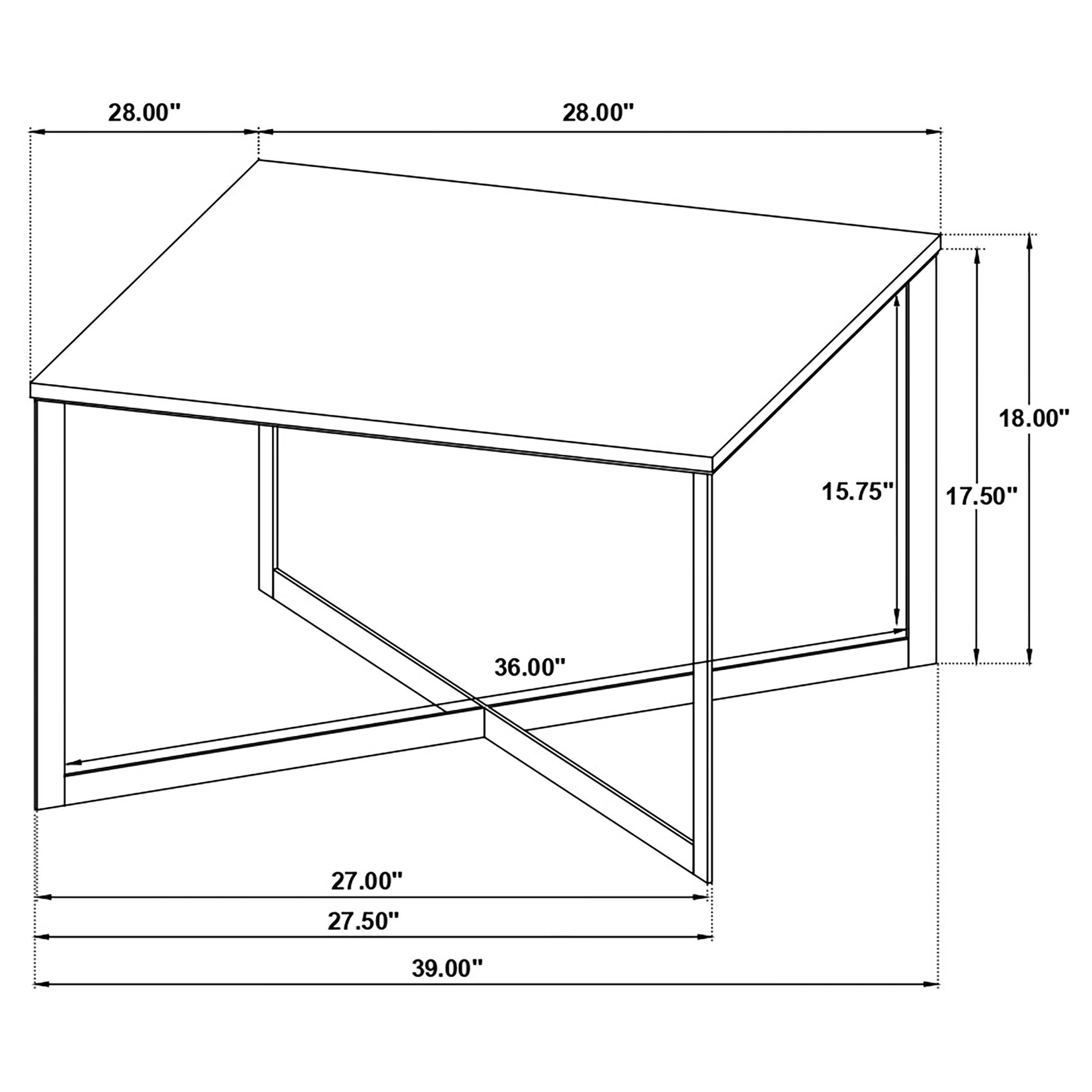 Tobin Square Marble Top Coffee Table White and Black — view 7