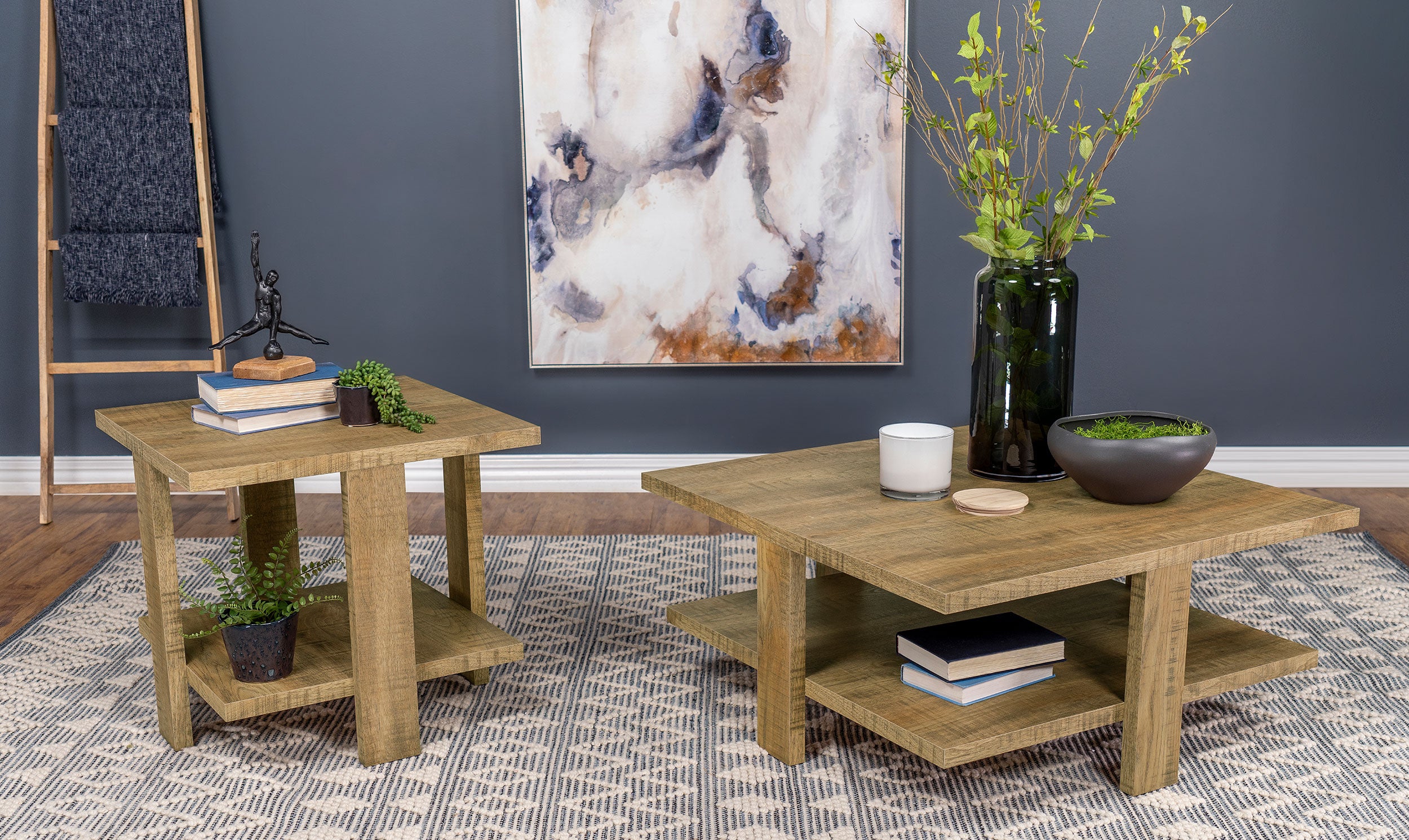 Dawn Square Engineered Wood End Table Mango Brown — view 7