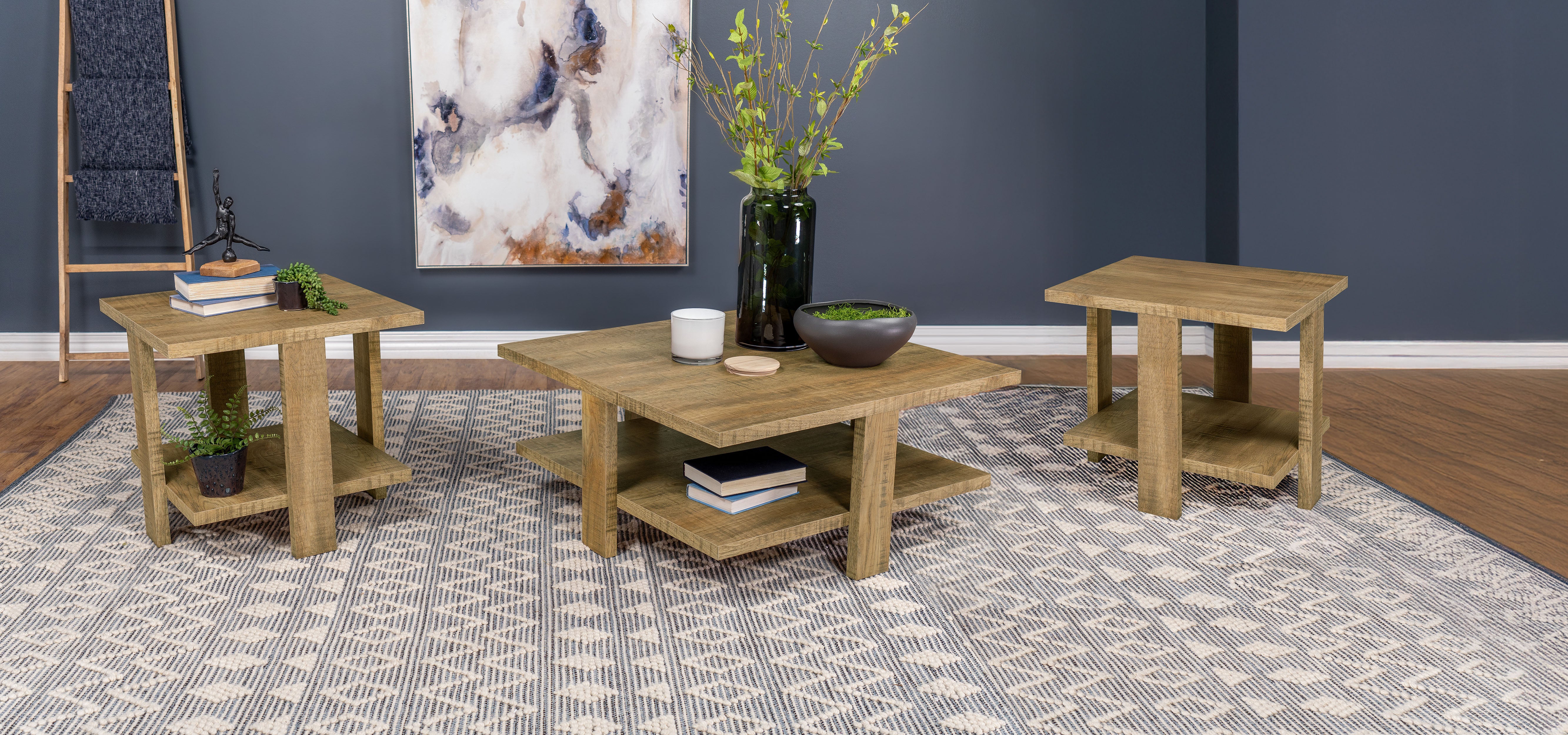 Dawn 3-piece Round Coffee and End Table Set Mango Brown — view 1