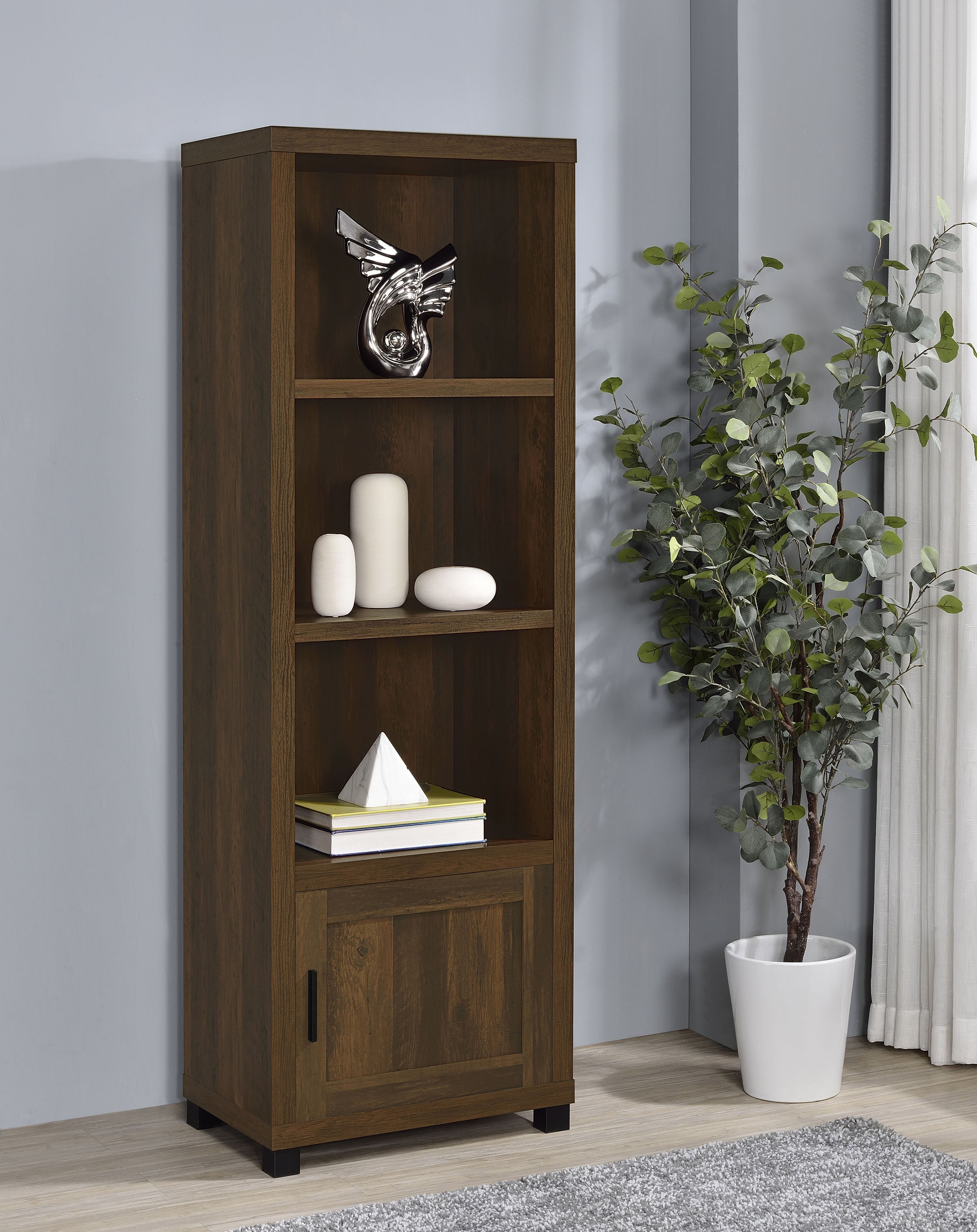 Sachin 3-shelf Engineered Wood Media Tower Dark Pine — view 2