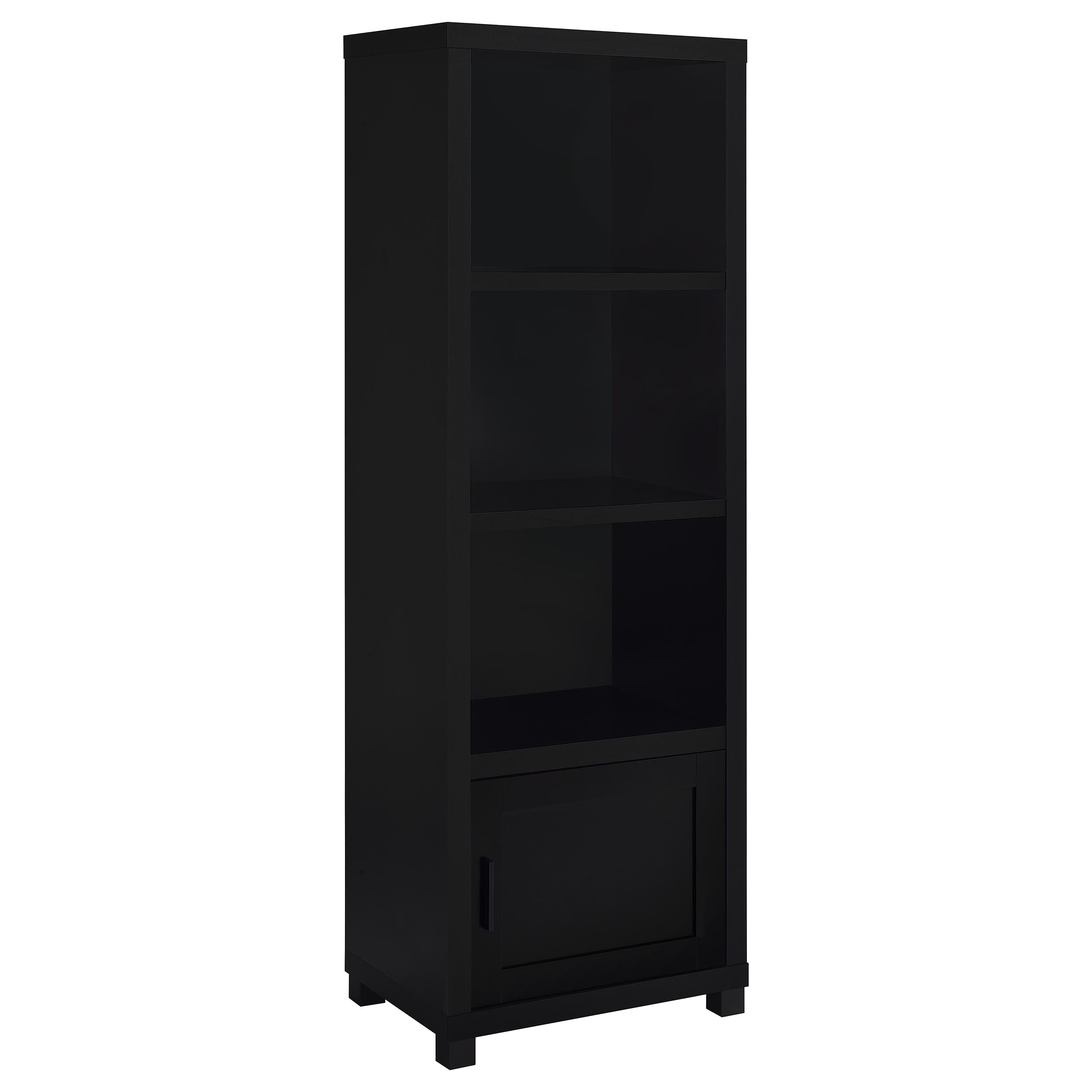 Jupiter 3-shelf Engineered Wood Media Tower Black — view 1