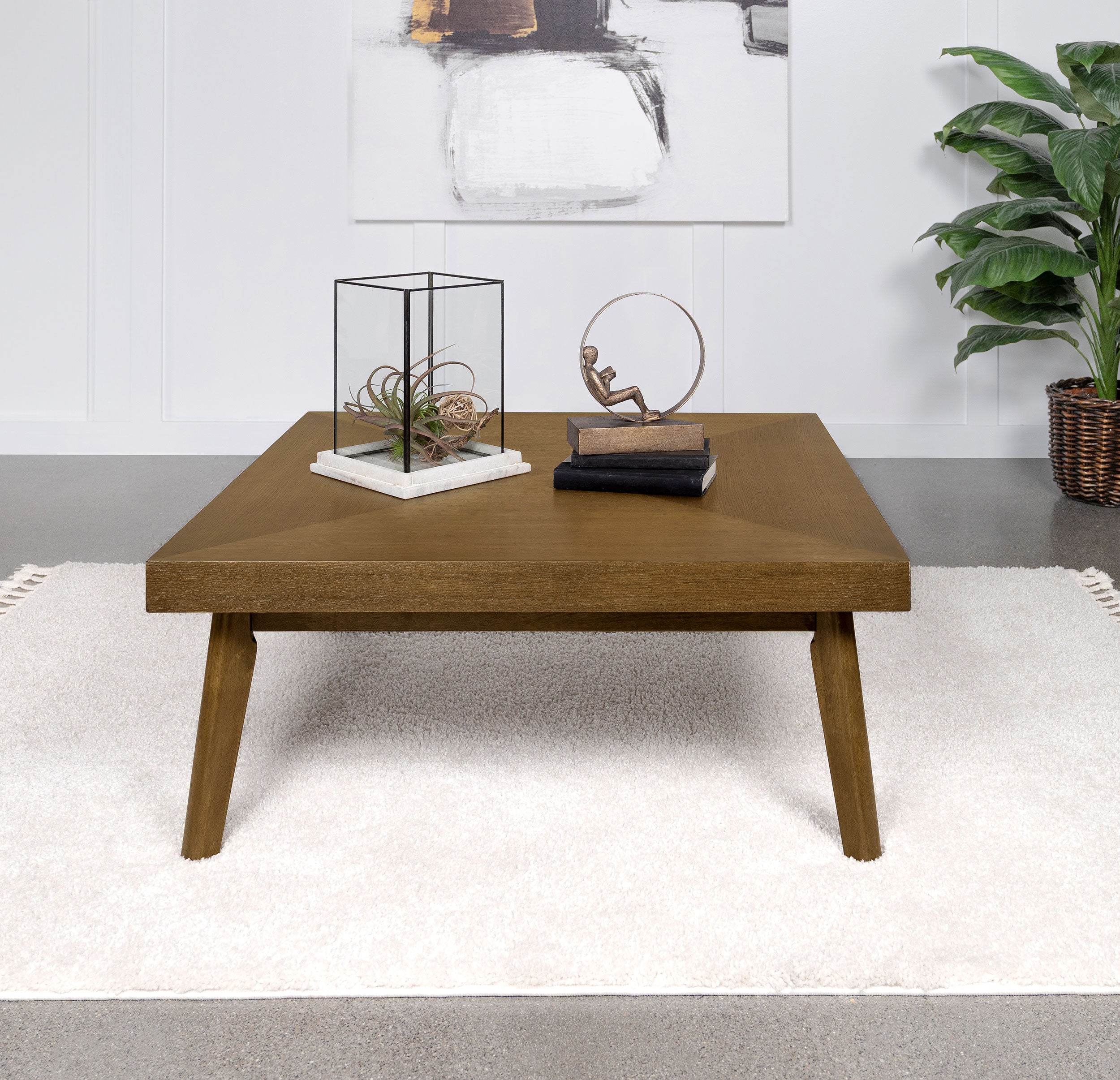Westerly Square Wood Coffee Table Walnut Brown — view 2