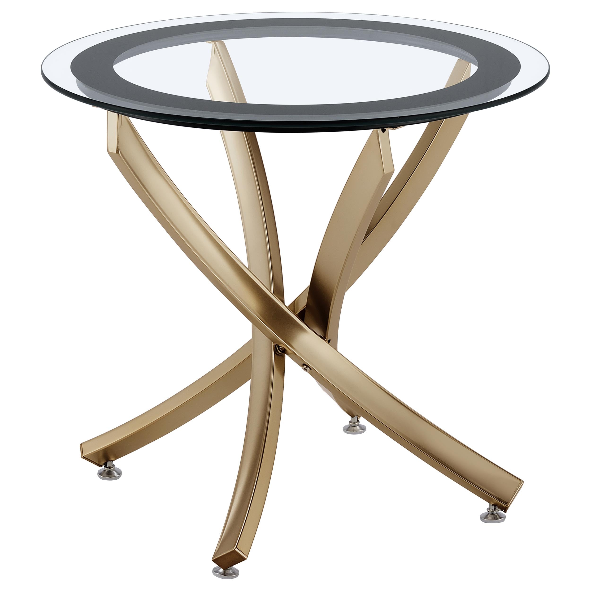 Brooke 3-piece Round Coffee and End Table Set Rose Brass — view 3