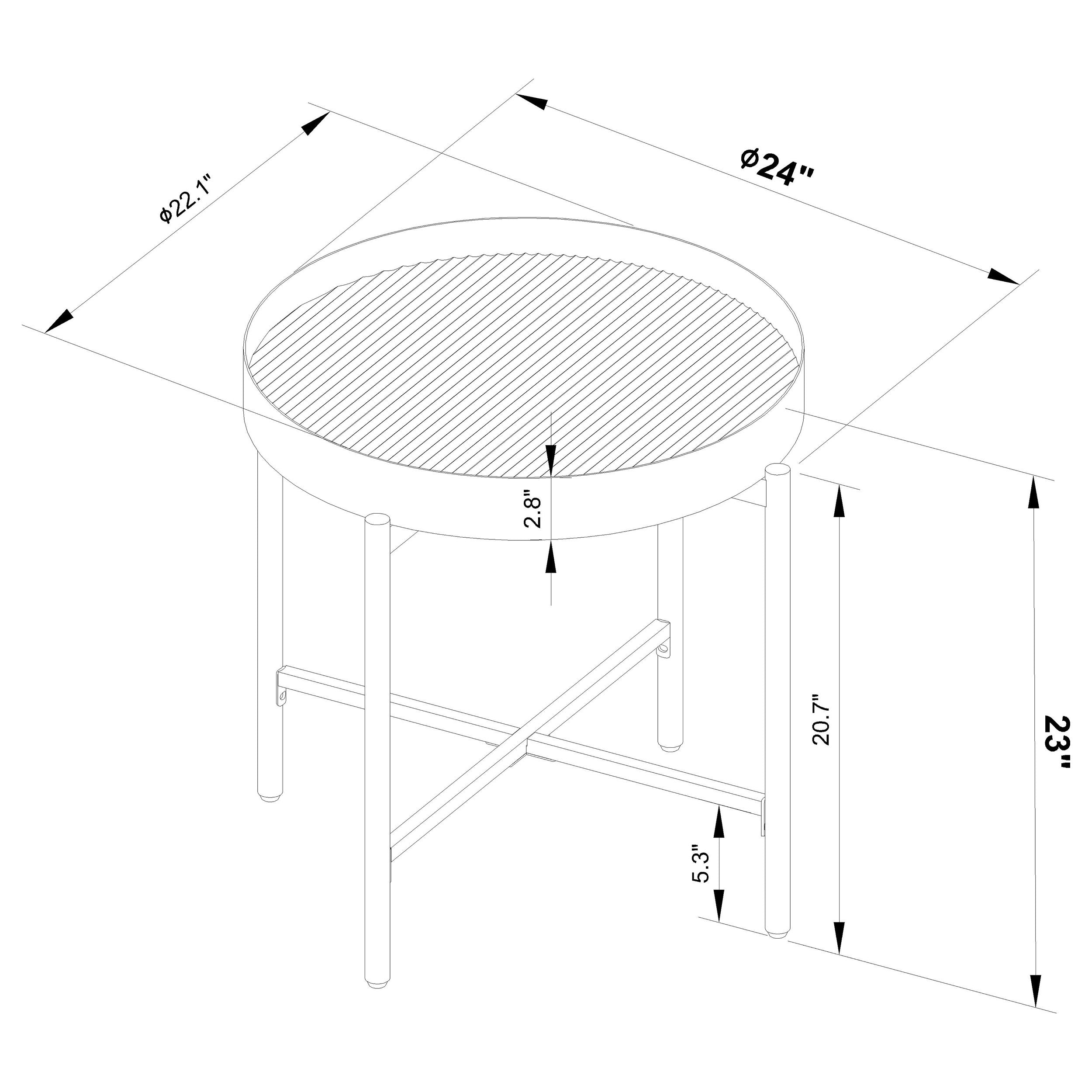Ozella Round End Side Table with Recessed Top Sandy Black — view 5