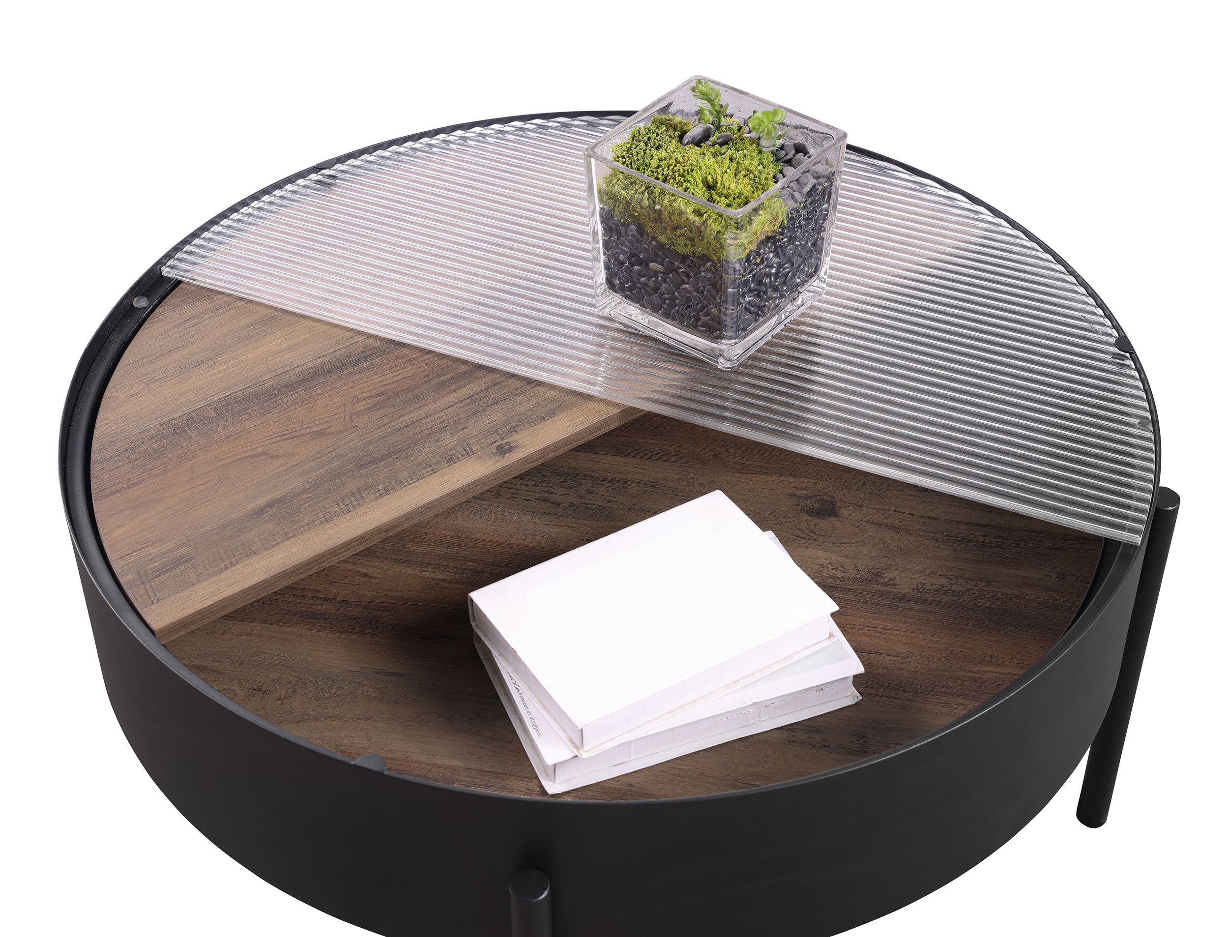 Ozella 2-piece Round Coffee and End Table Set Sandy Black — view 9