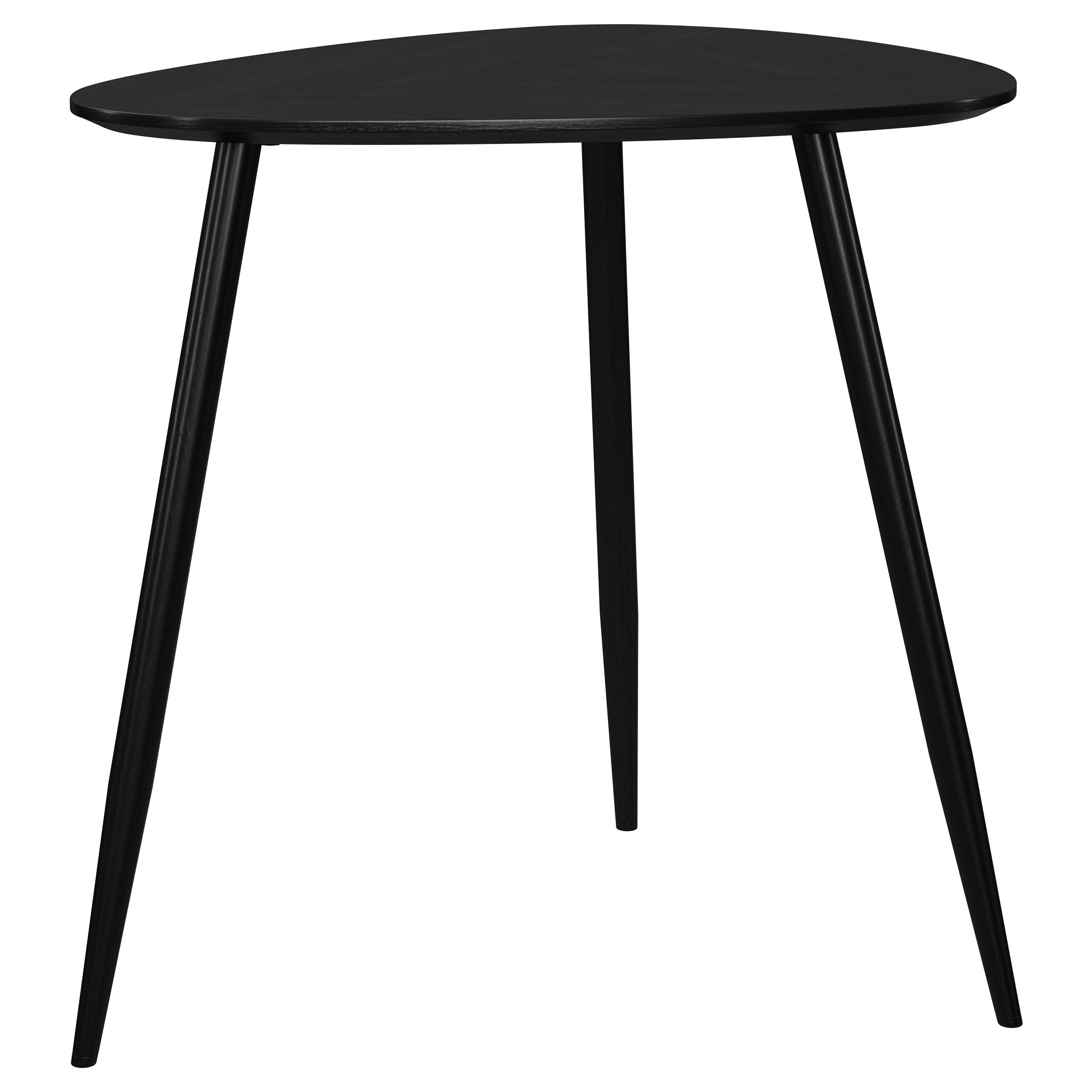 Odessa Triangular Solid Wood End Table Black — view 4