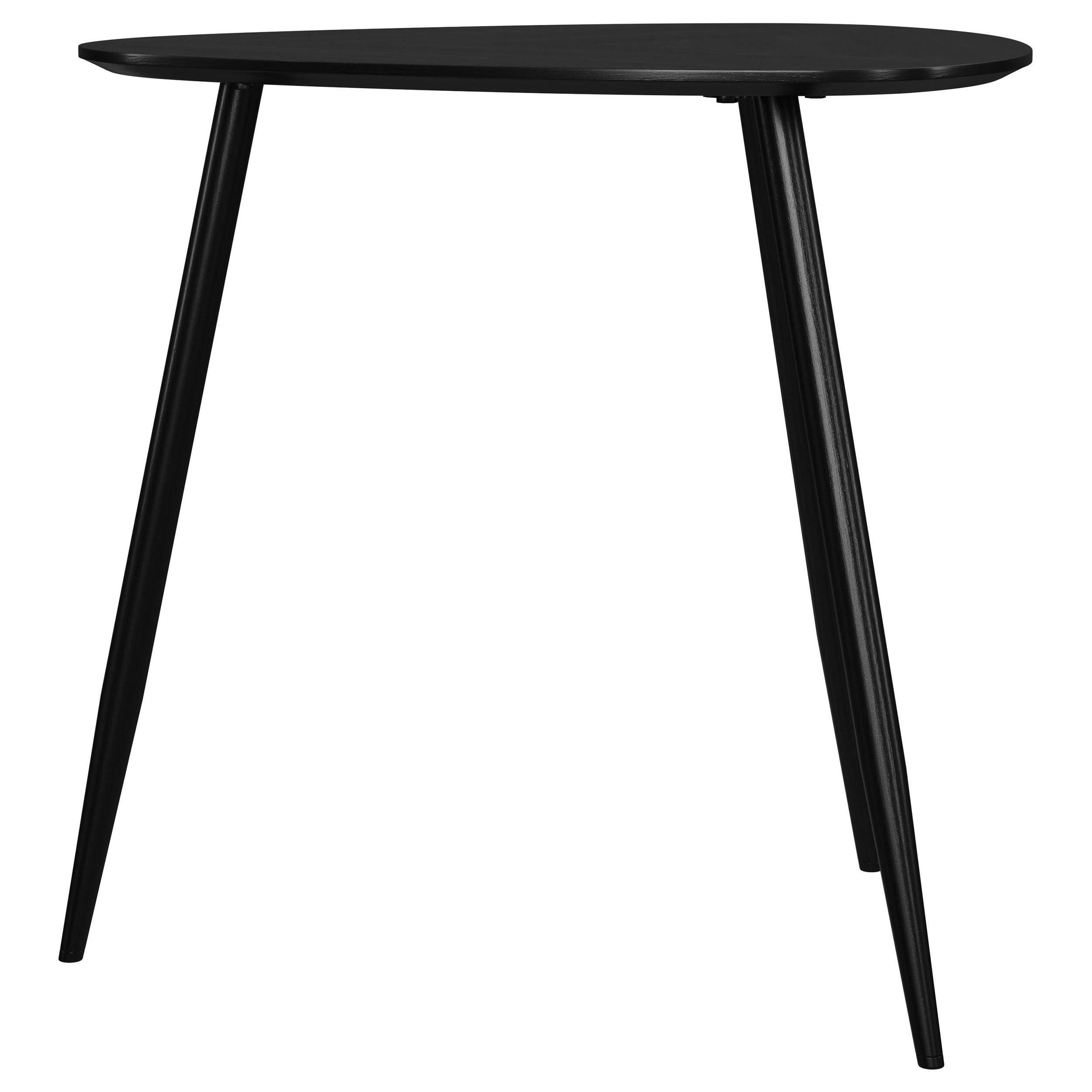 Odessa Triangular Solid Wood End Table Black — view 5