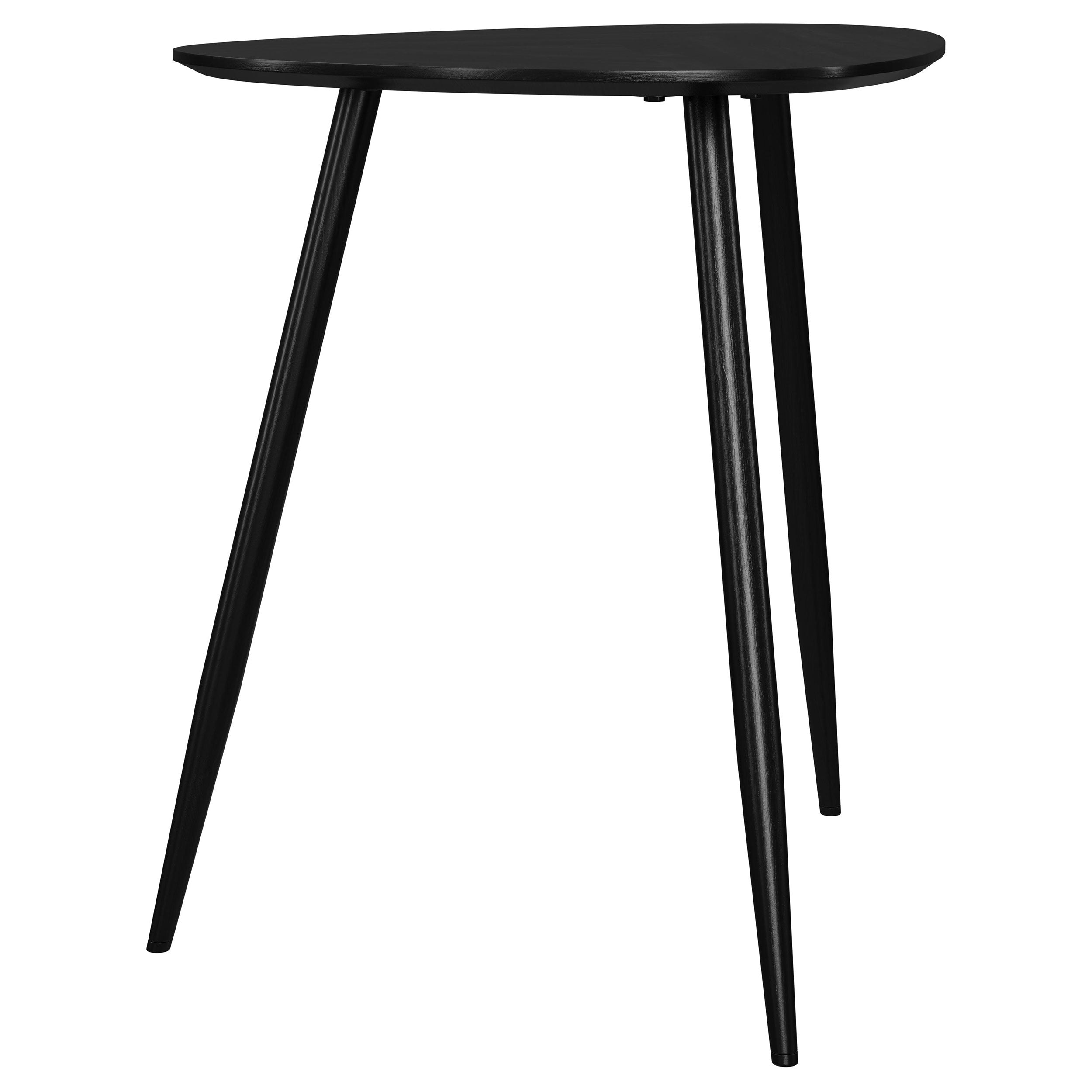 Odessa Triangular Solid Wood End Table Black — view 8