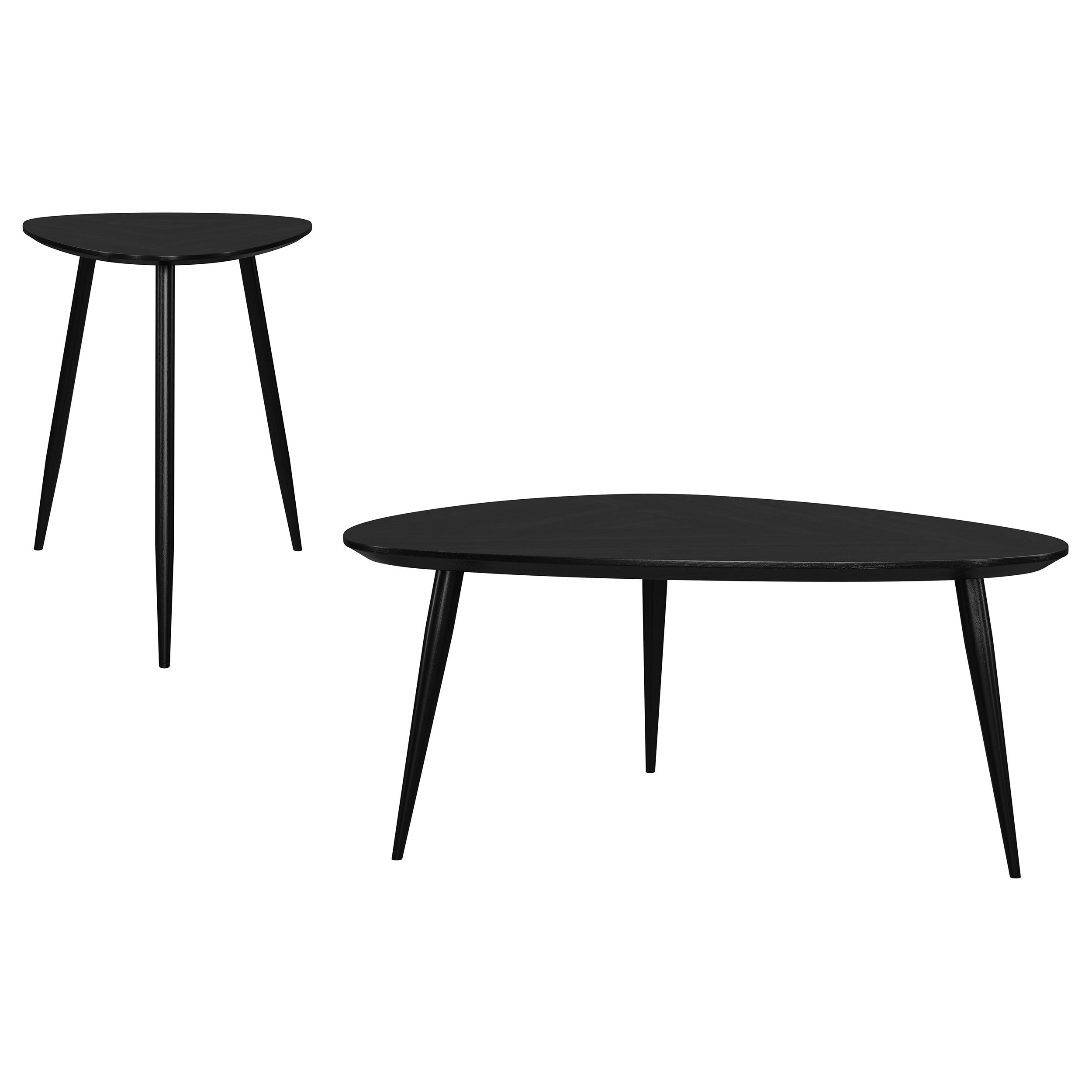 Odessa 2-piece Triangular Coffee and End Table Set Black — view 2