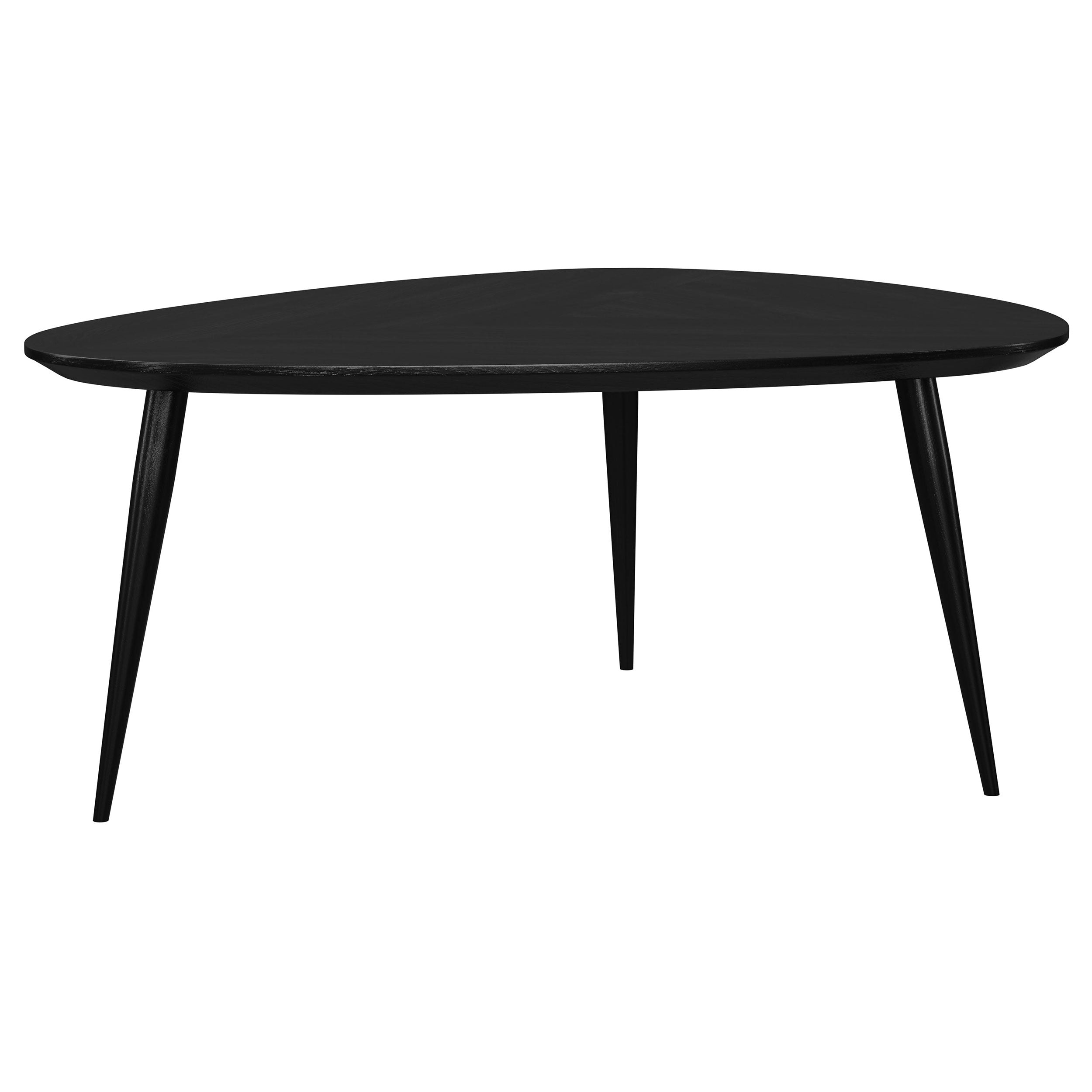 Odessa Triangular Solid Wood Coffee Table Black — view 4