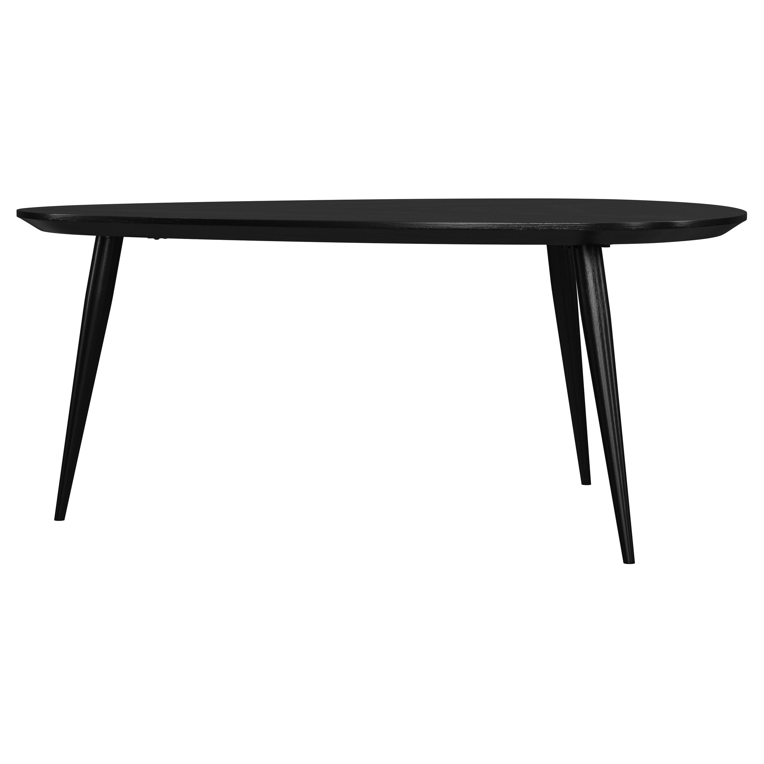 Odessa Triangular Solid Wood Coffee Table Black — view 5