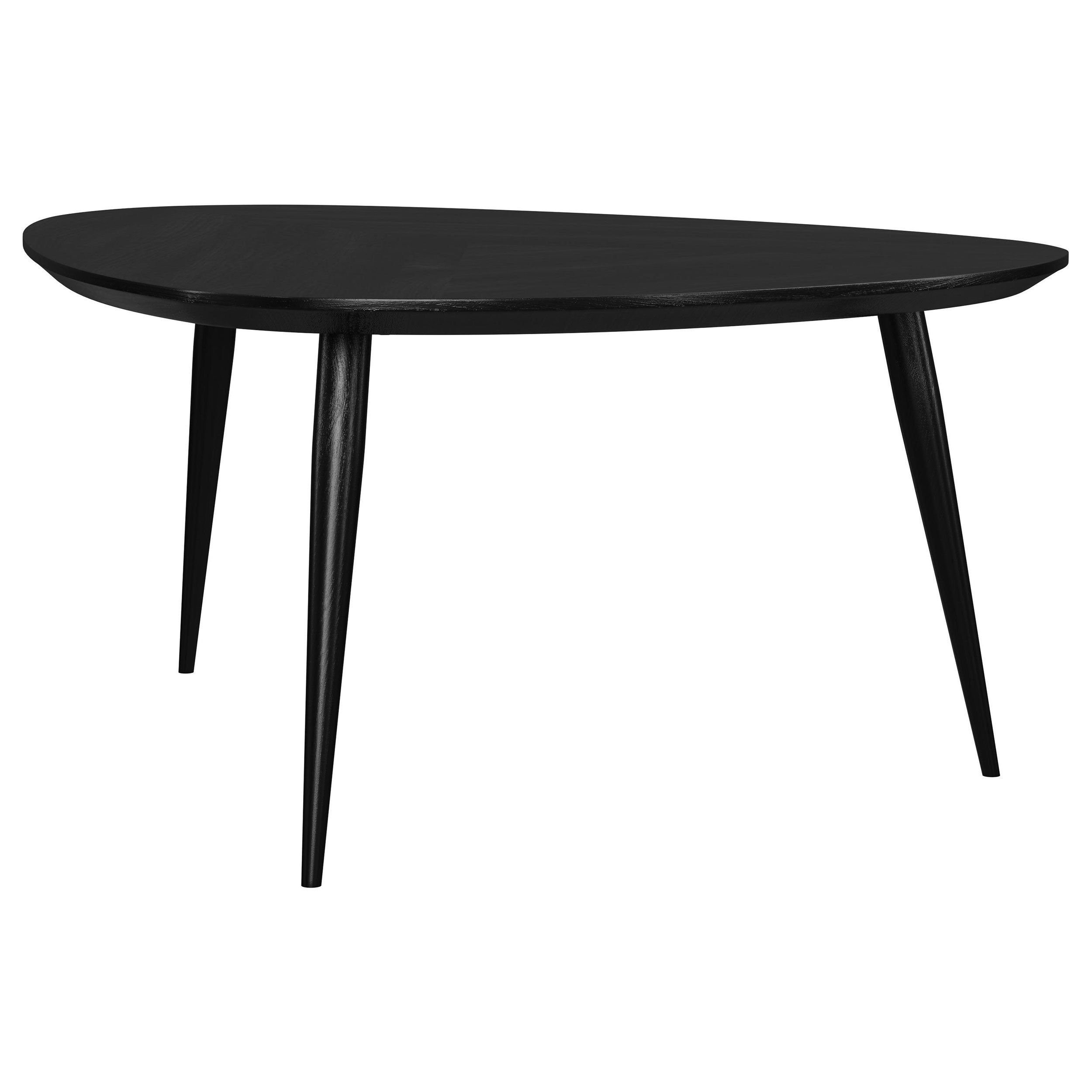 Odessa Triangular Solid Wood Coffee Table Black — view 6