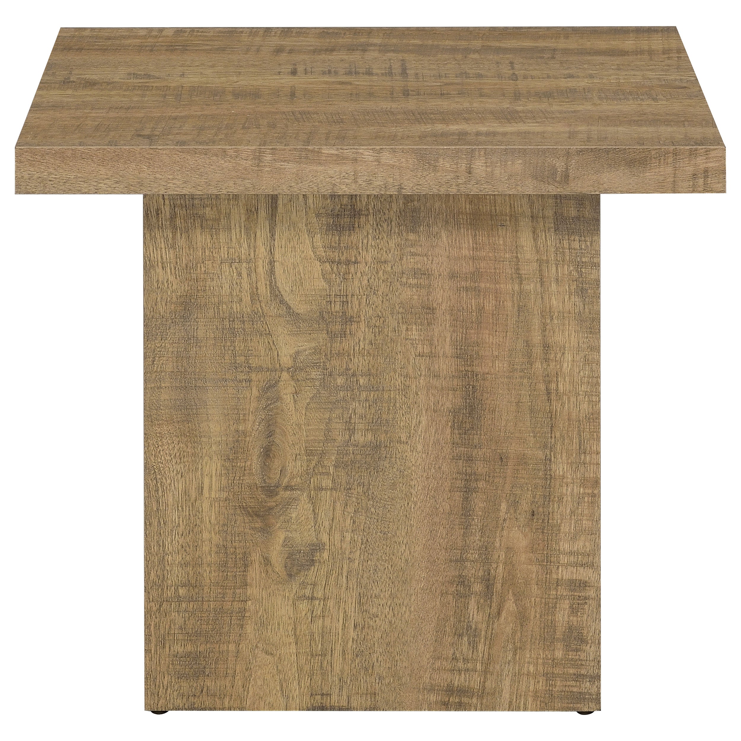 Devar Square Engineered Wood End Table Mango Brown — view 3