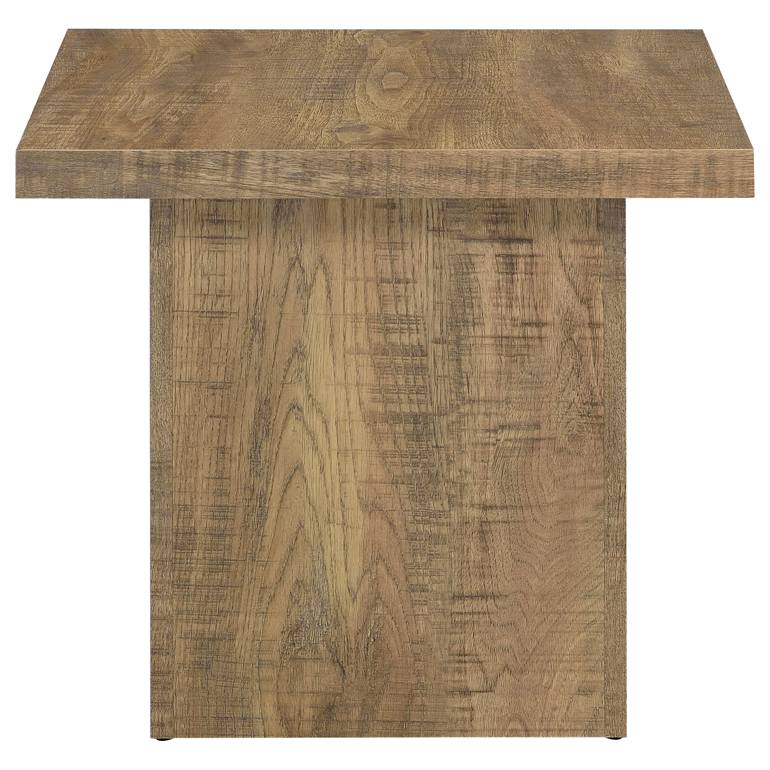 Devar Square Engineered Wood End Table Mango Brown — view 4