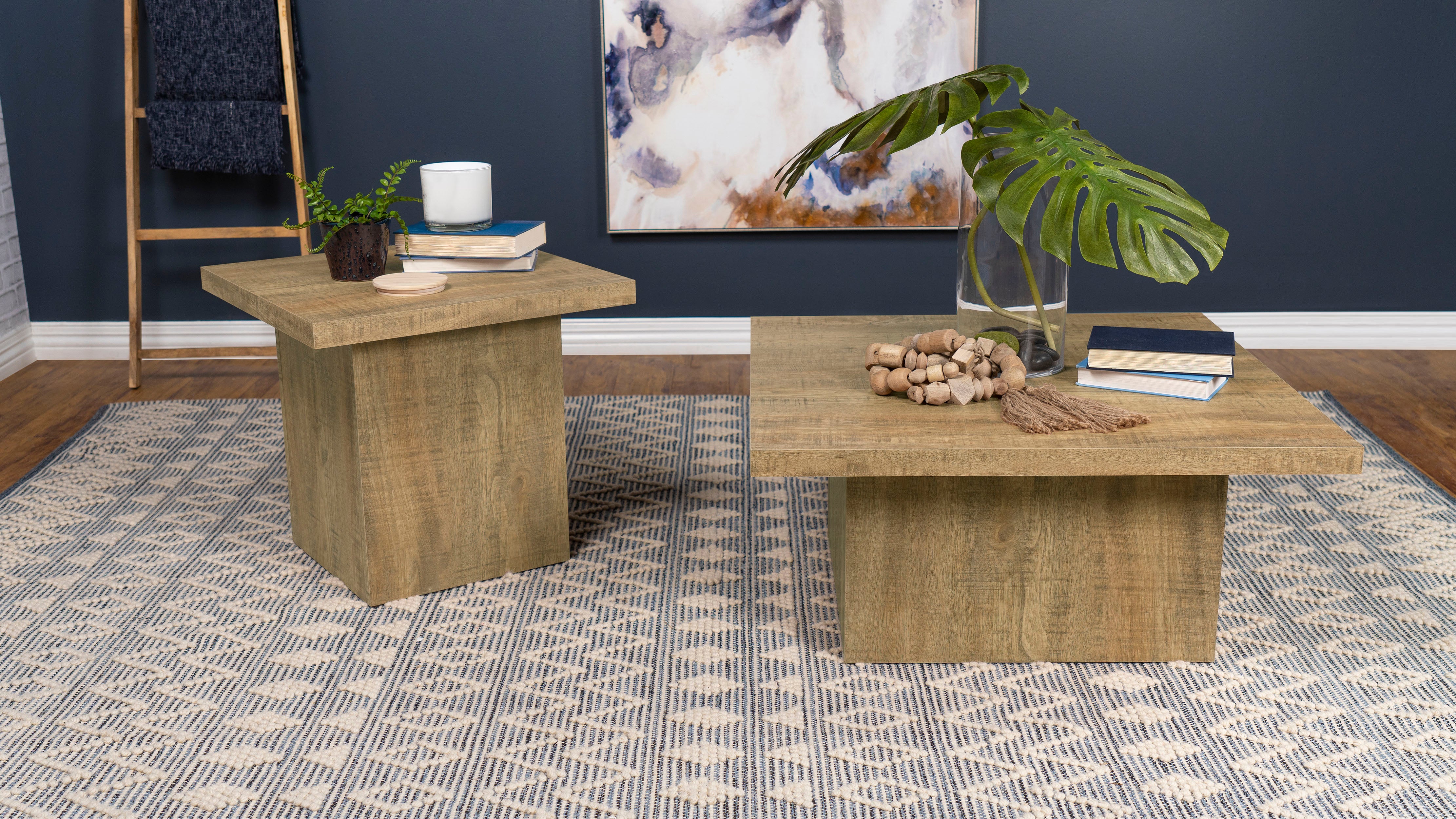 Devar 2-piece Square Coffee and End Table Set Mango — view 1