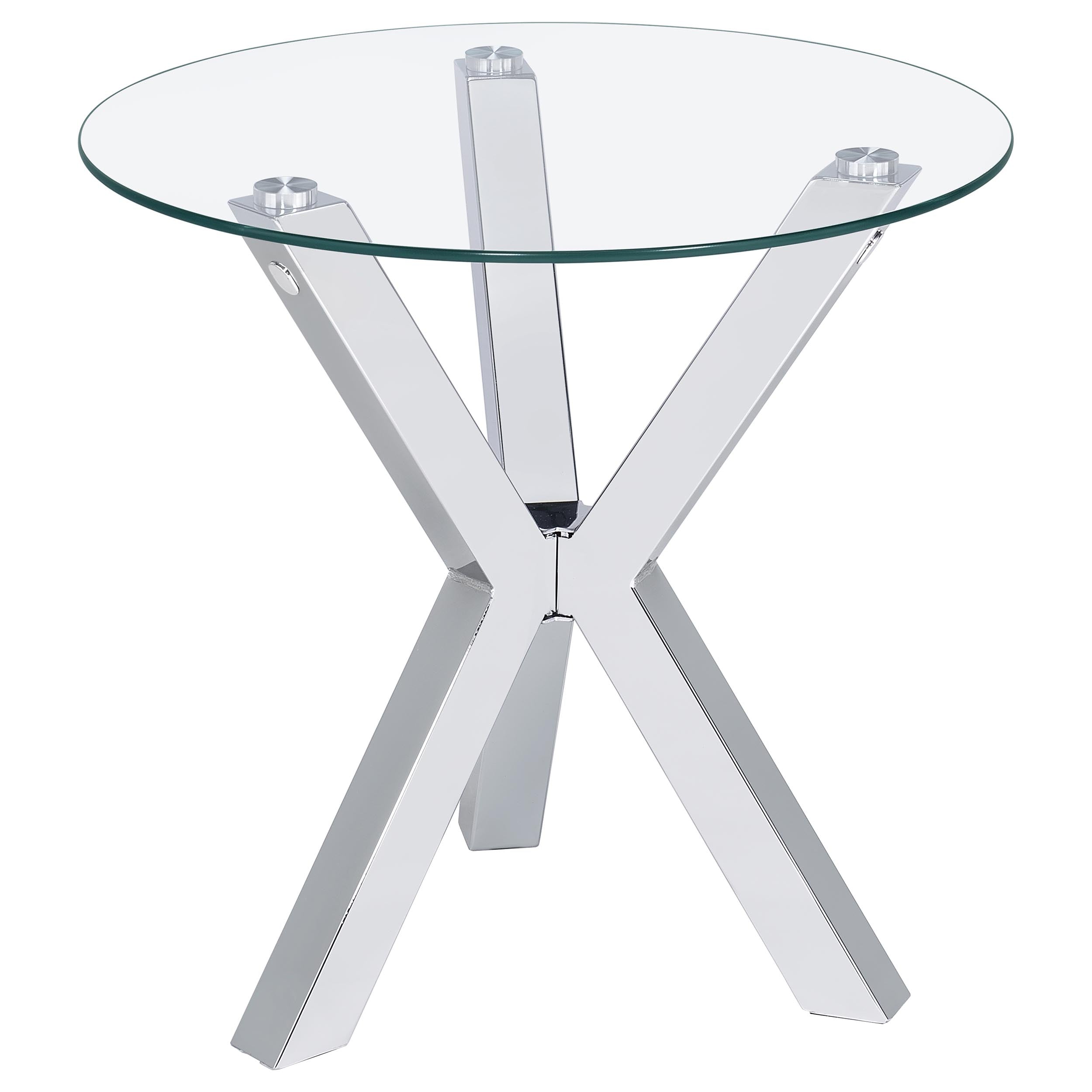 Kenzie 2-piece Round Coffee and End Table Set Chrome — view 3